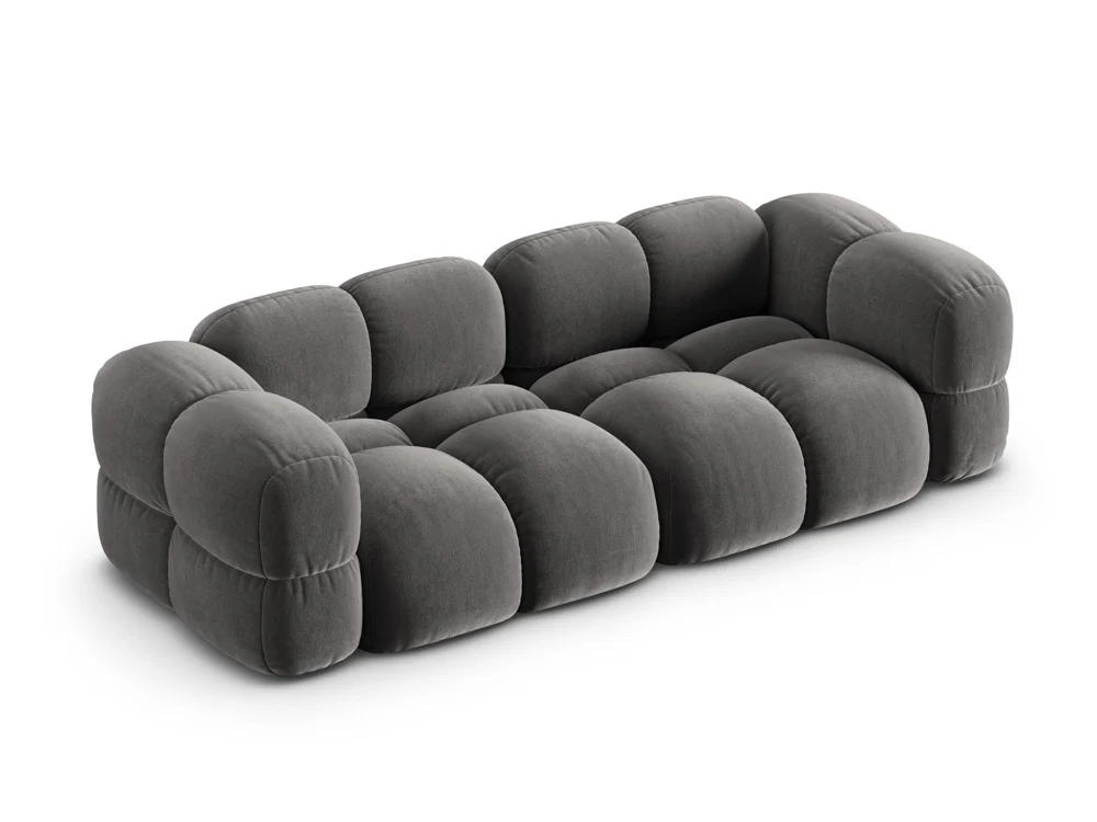 Sofa 4-osobowa aksamitna LORETTO szary - Image 4