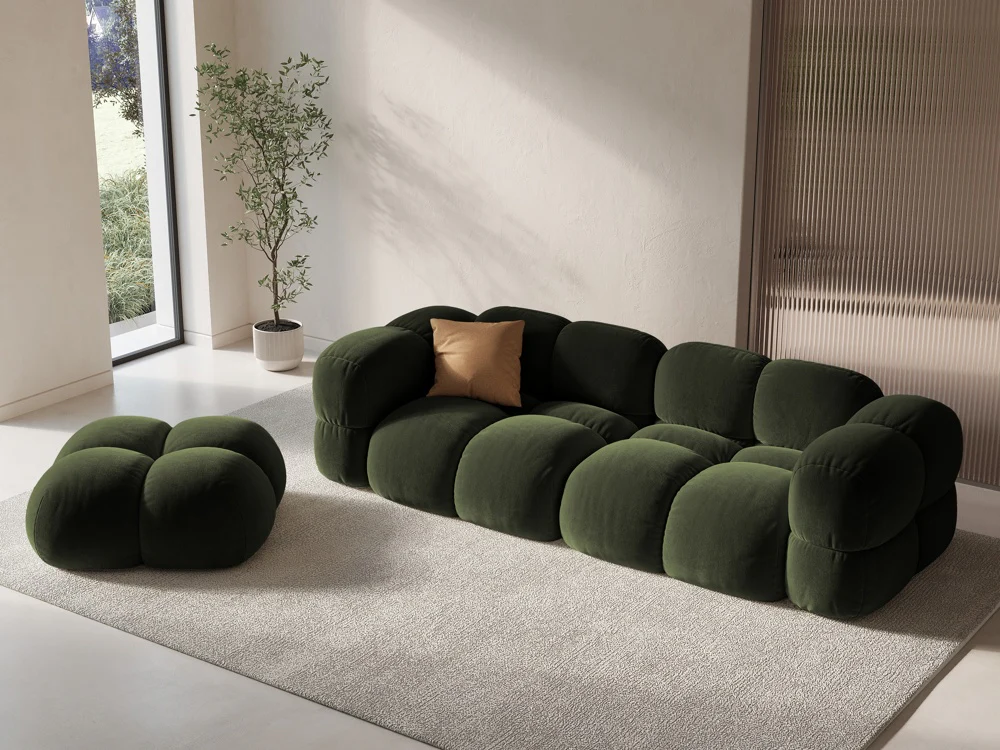 Sofa 4-osobowa aksamitna LORETTO zielony - Image 2