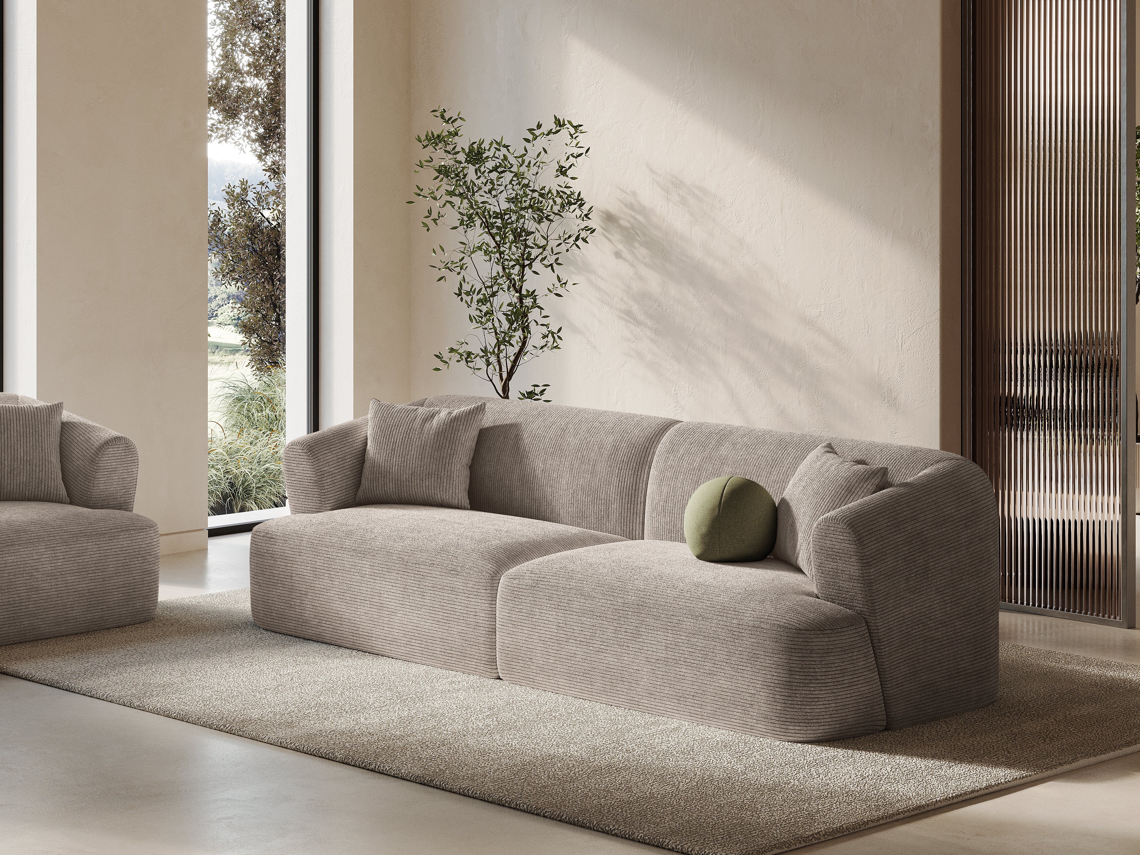 Sofa 4-osobowa CAMPI beżowy sztruks - Image 2