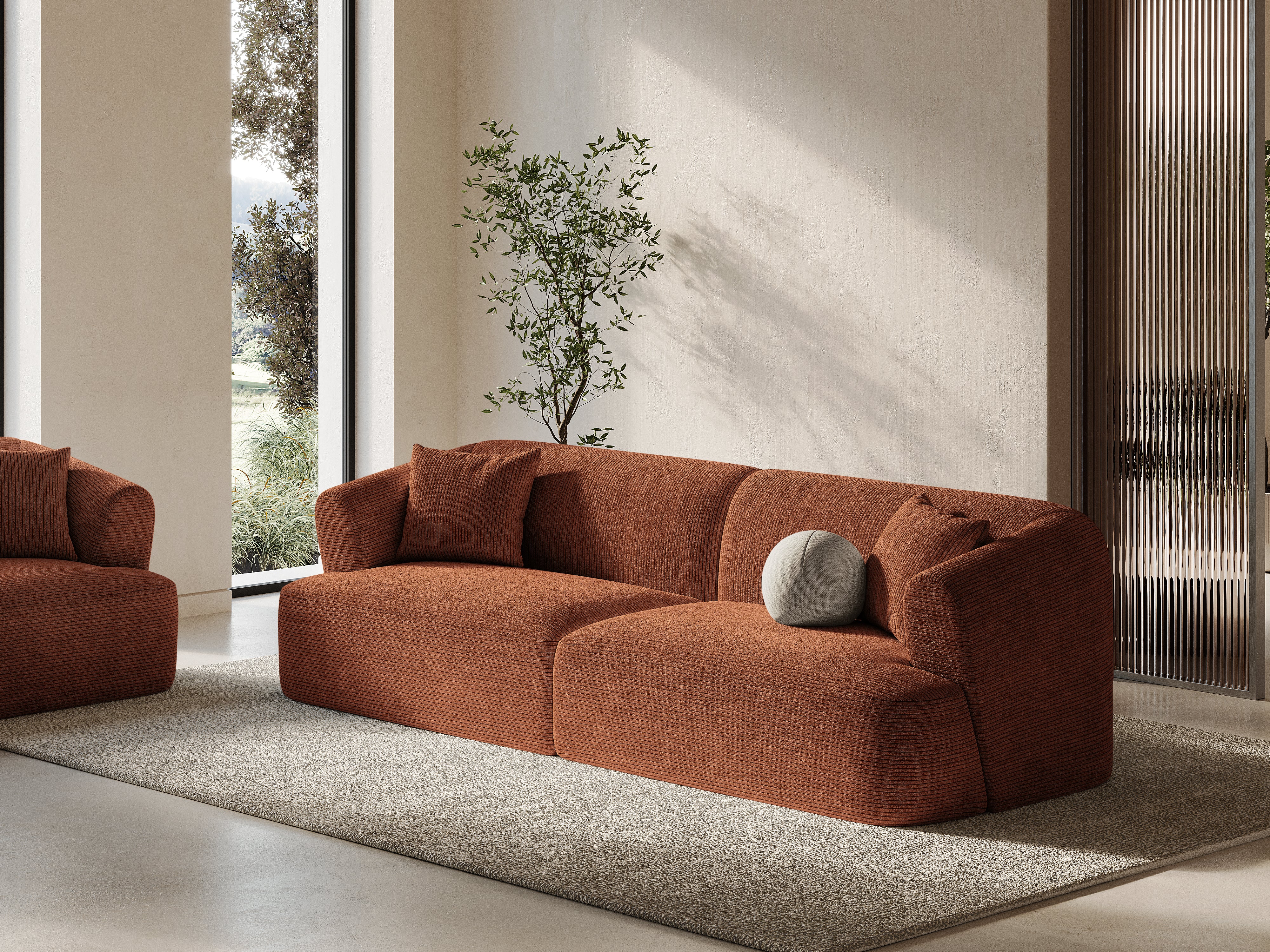 Sofa 4-osobowa CAMPI ceglany sztruks - Image 2