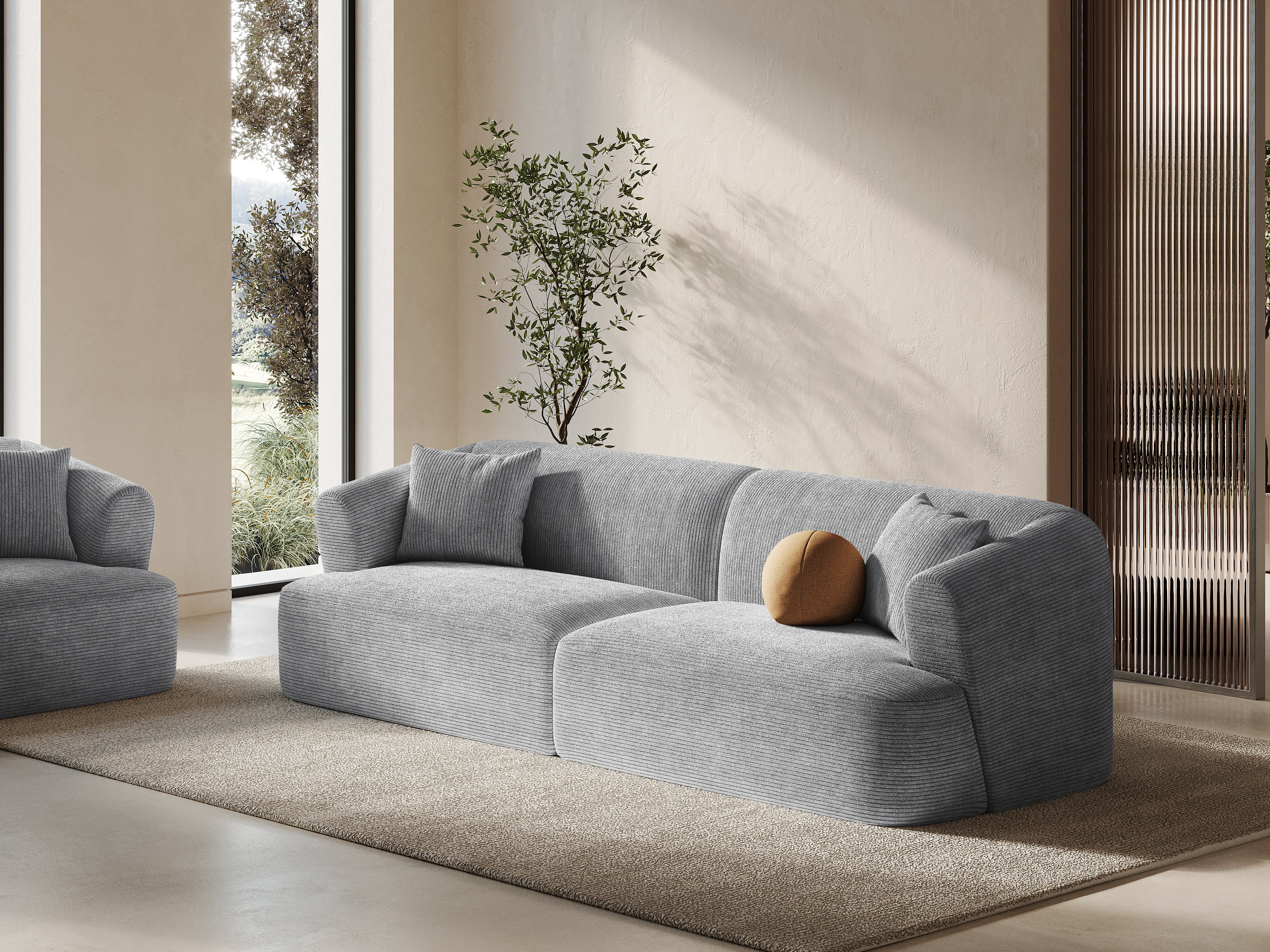 Sofa 4-osobowa CAMPI jasnoszary sztruks - Image 2
