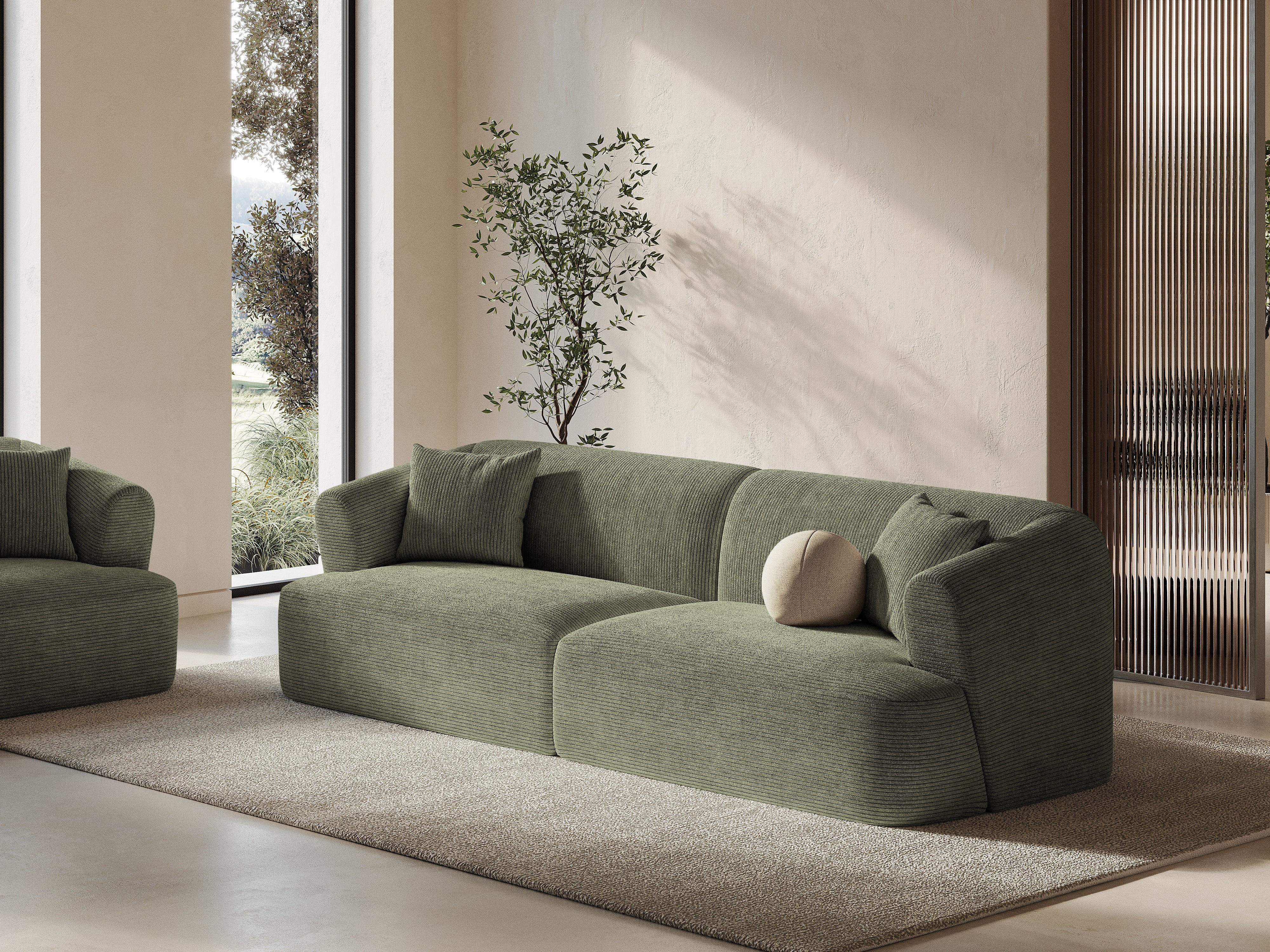 Sofa 4-osobowa CAMPI zielony sztruks - Image 2