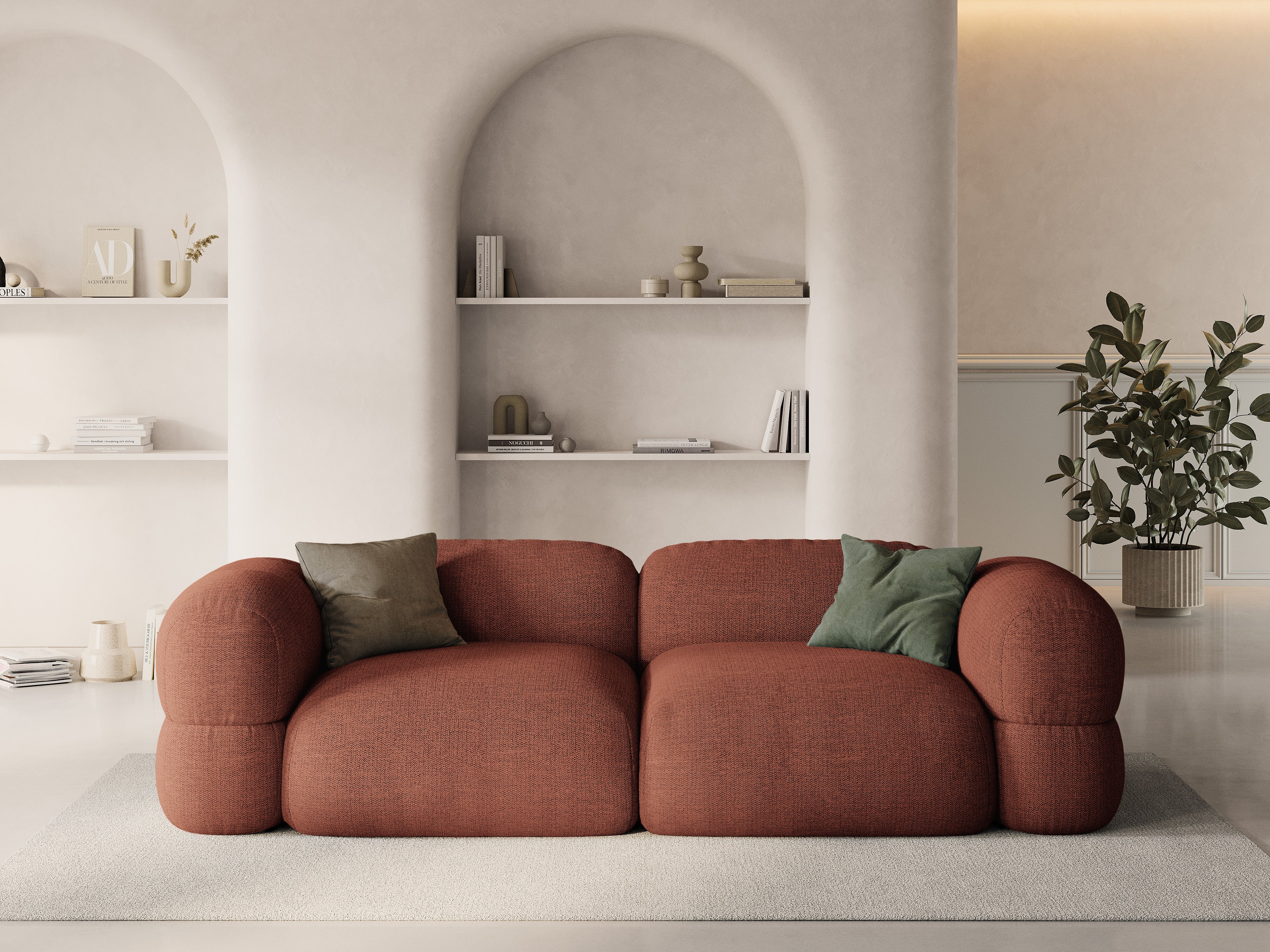 Sofa 4-osobowa ROGER koralowy szenil - Image 2