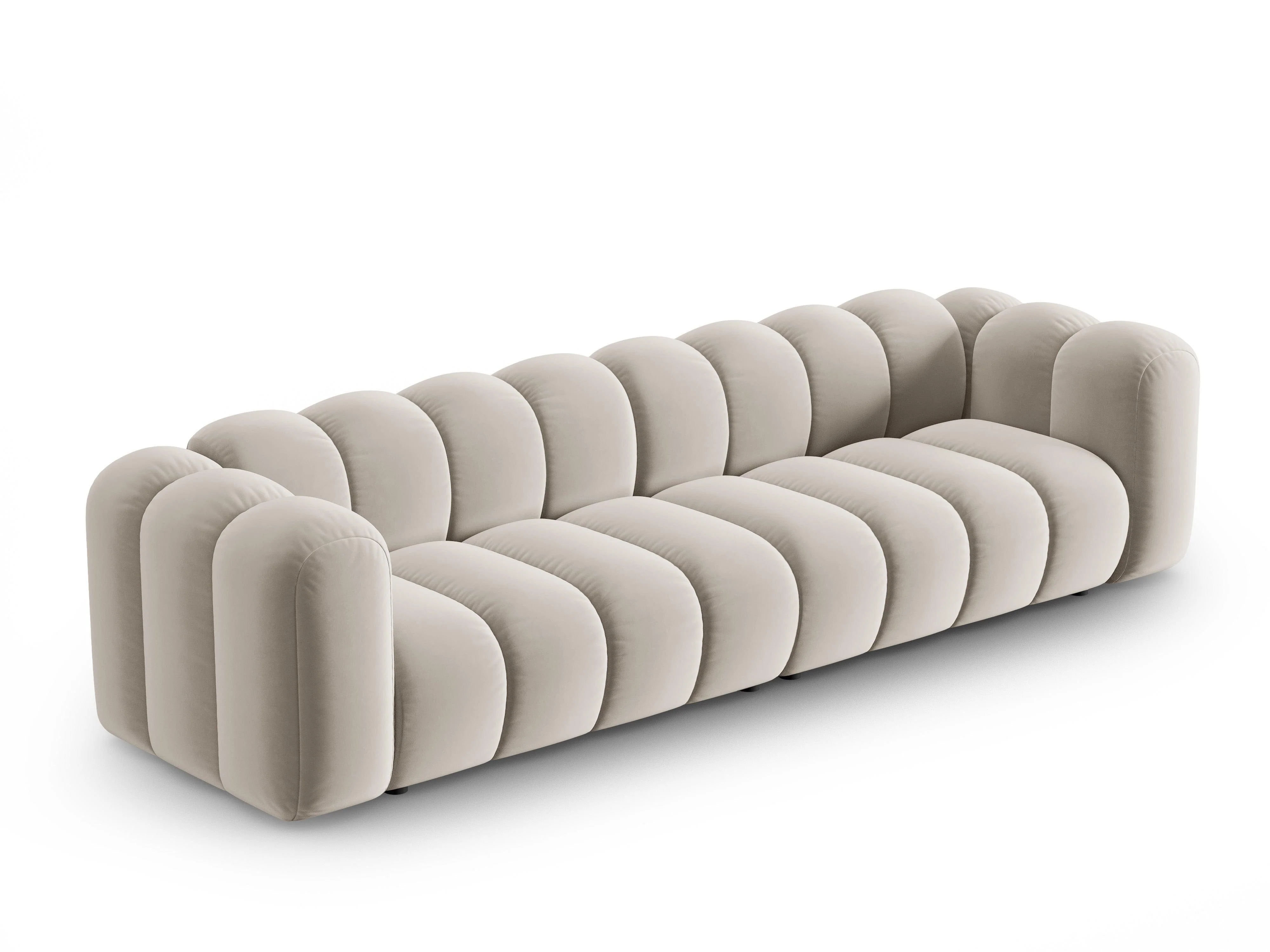 Sofa aksamitna 4-osobowa LUPINE beżowy