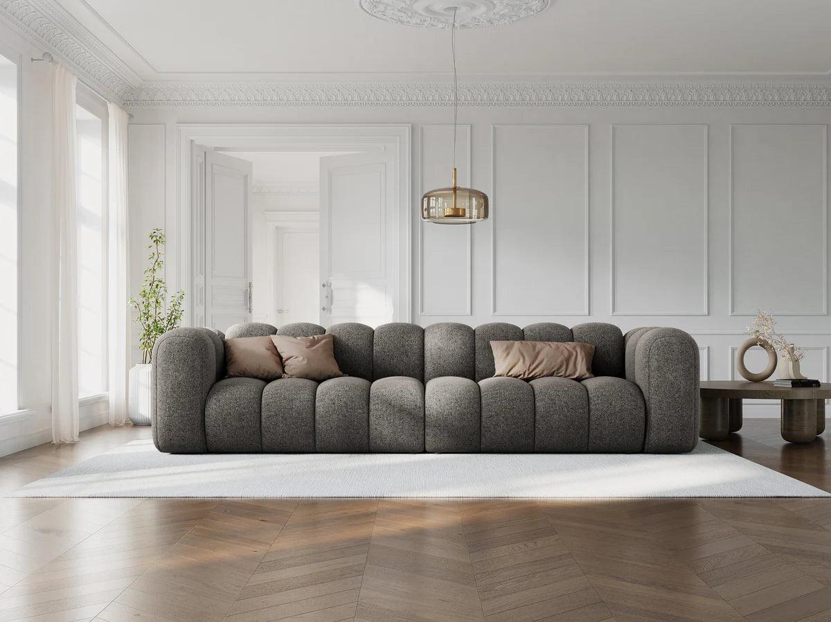 Sofa aksamitna 4-osobowa LUPINE beżowy - Image 2