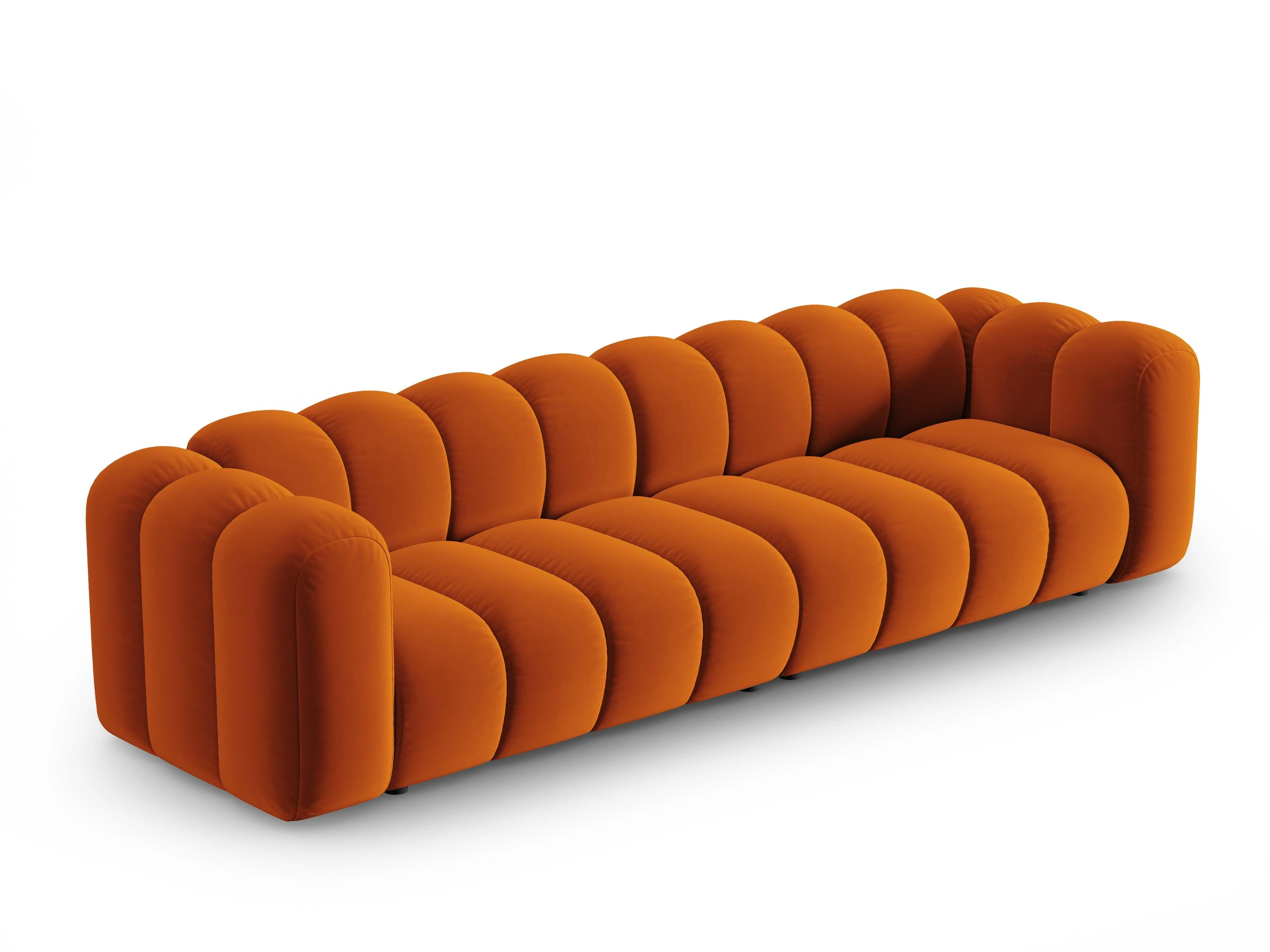 Sofa aksamitna 4-osobowa LUPINE ceglany