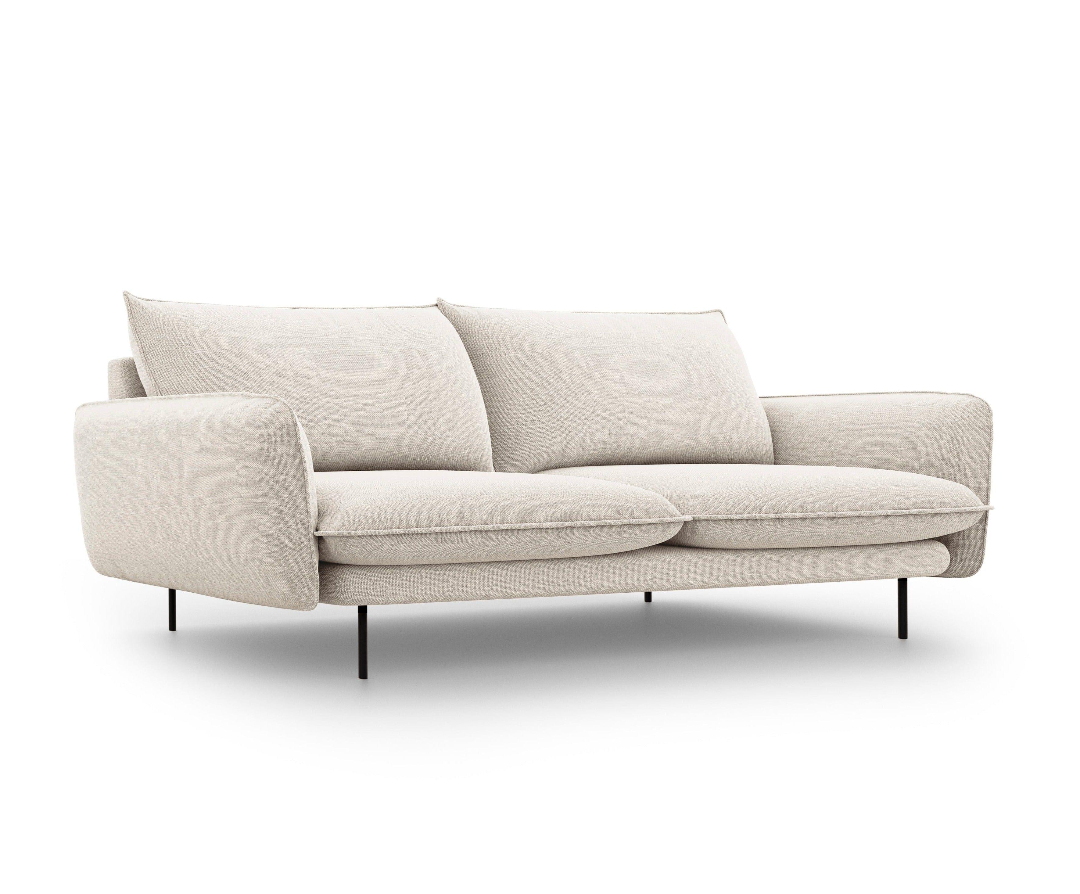Sofa 4-osobowa VIENNA jasnobeżowy szenil z czarną podstawą - Image 5