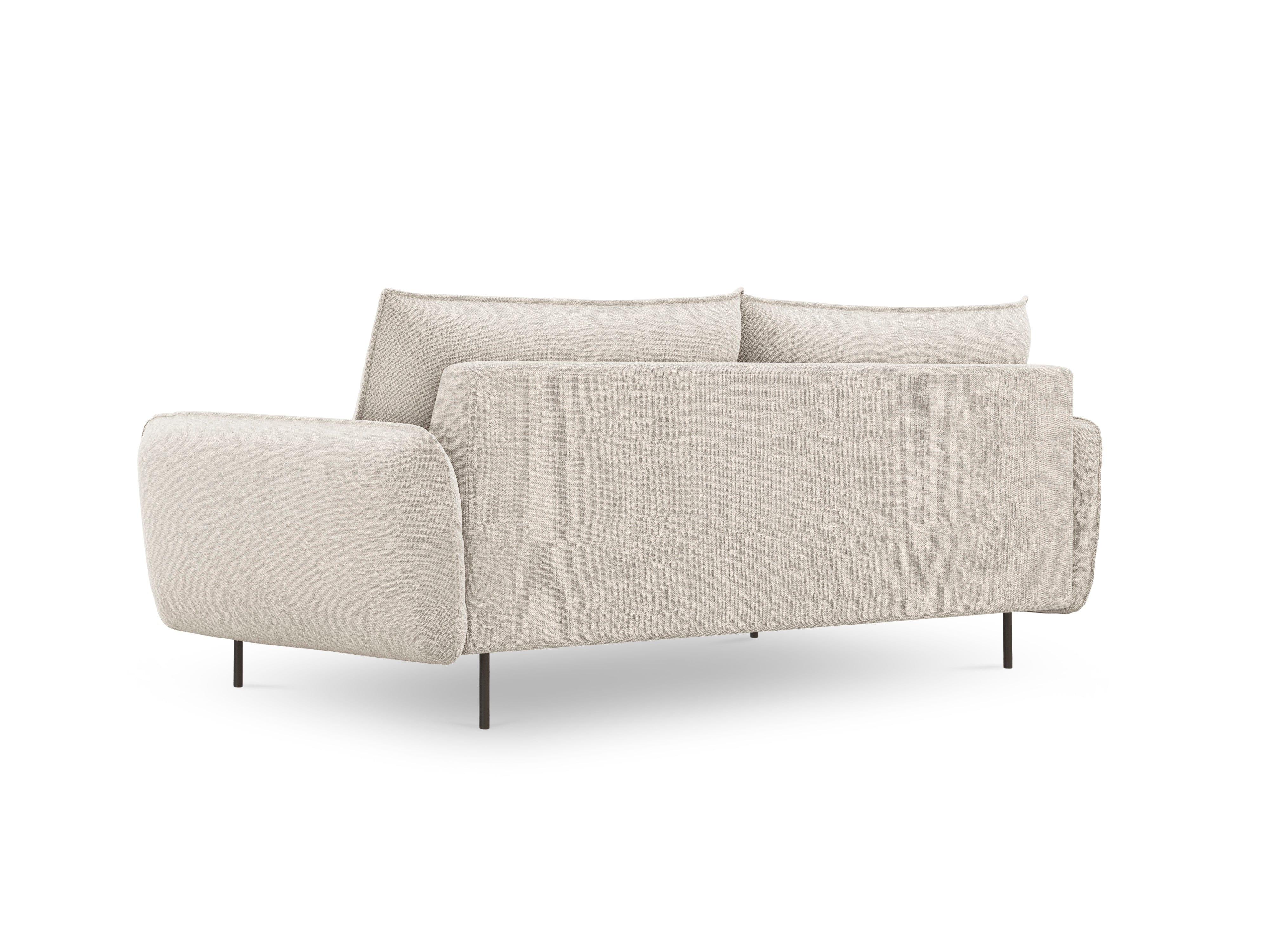 Sofa 4-osobowa VIENNA jasnobeżowy szenil z czarną podstawą - Image 7