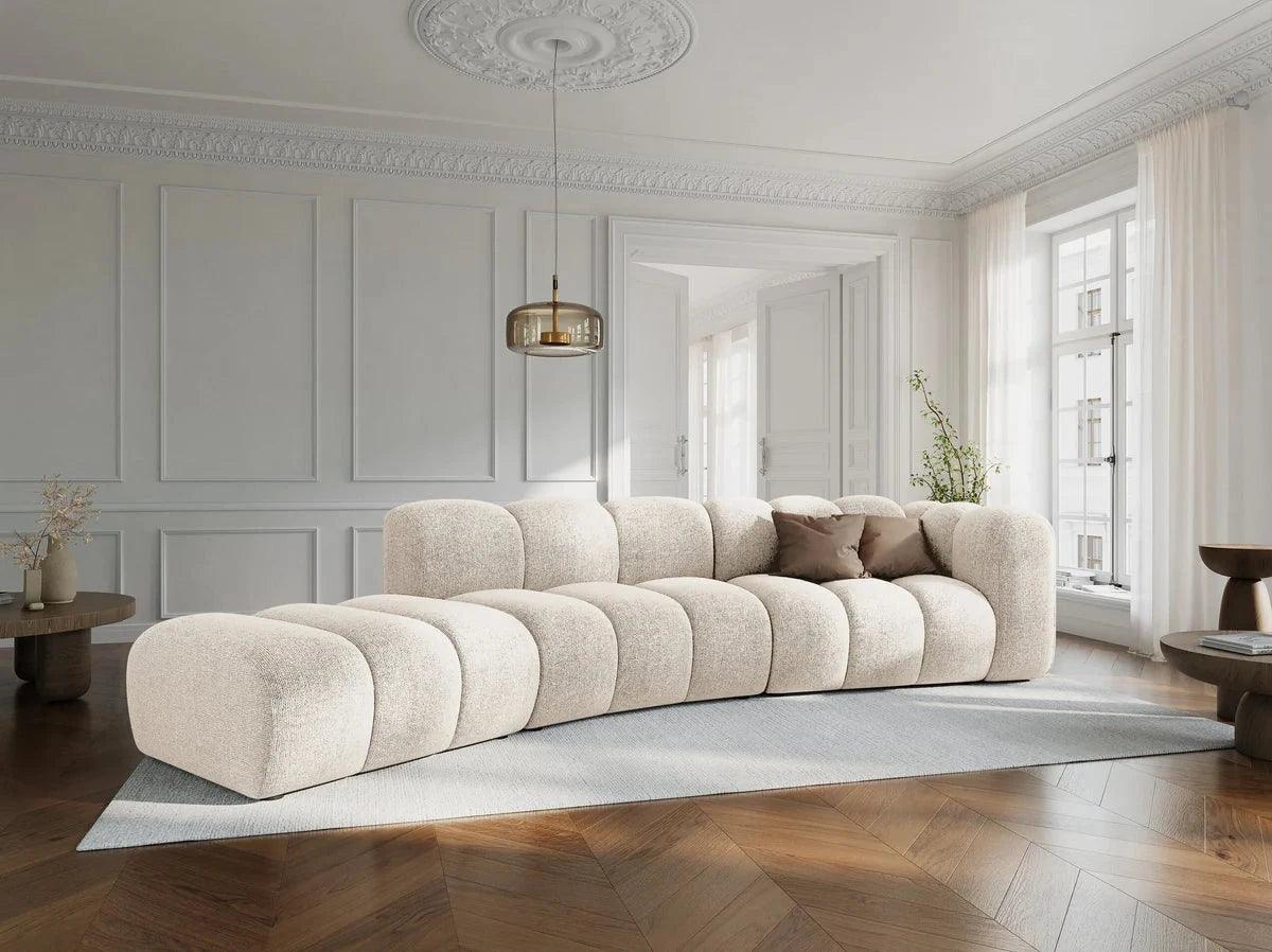 Sofa 5-osobowa lewostronna LUPINE jasny beżowy szenil - Image 2