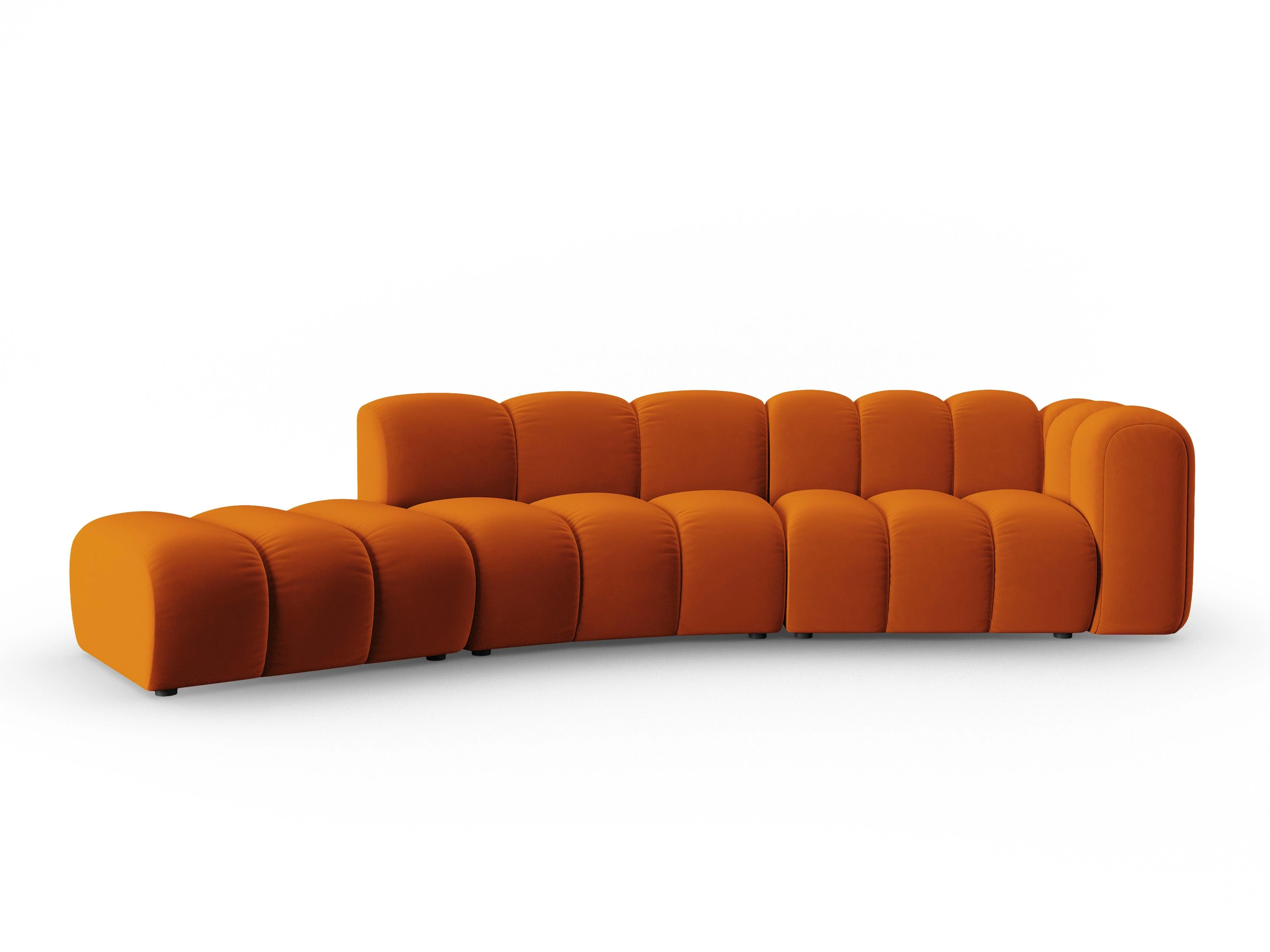 Sofa aksamitna 5-osobowa lewostronna LUPINE ceglany - Image 2