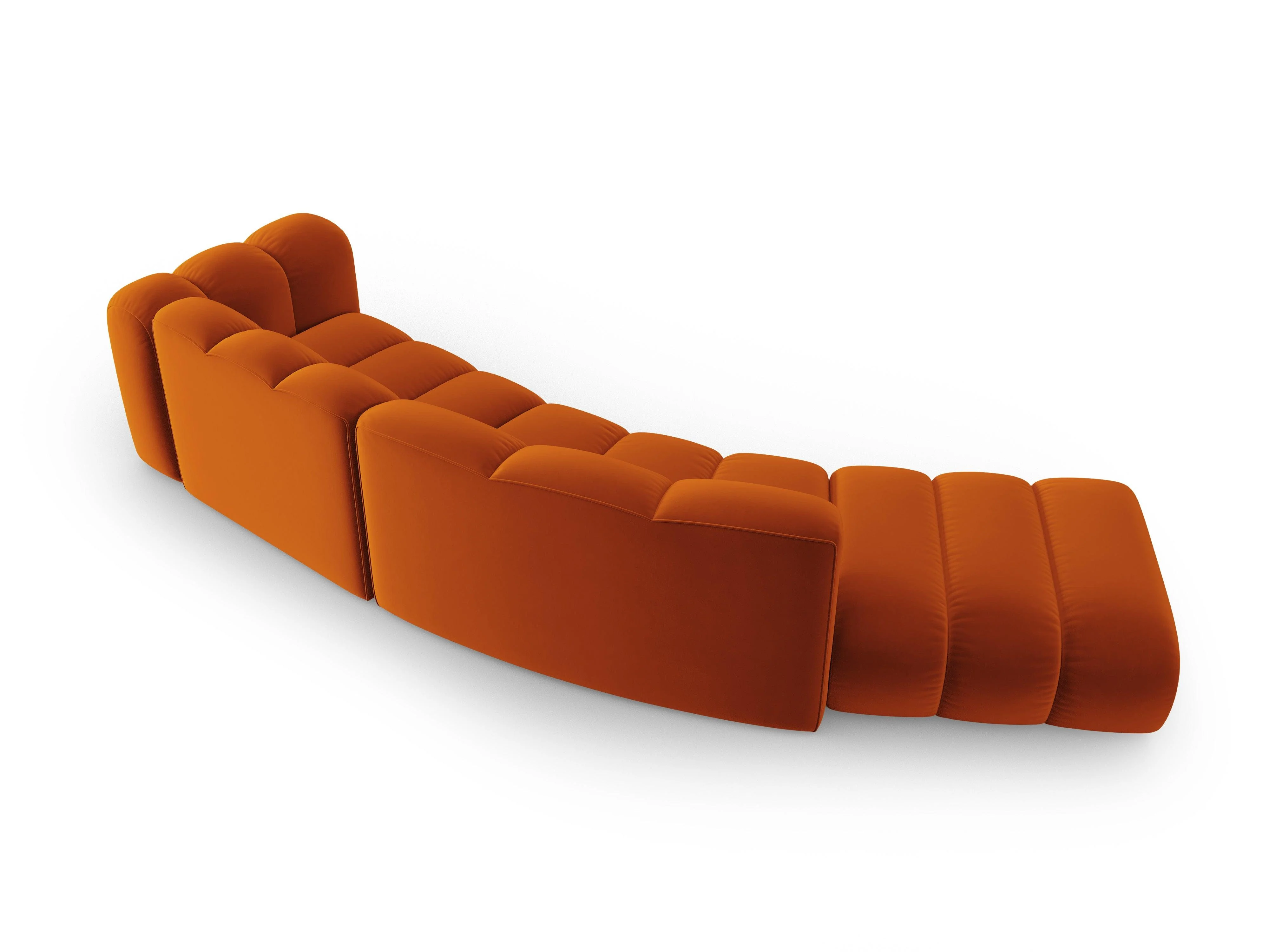 Sofa aksamitna 5-osobowa lewostronna LUPINE ceglany - Image 3