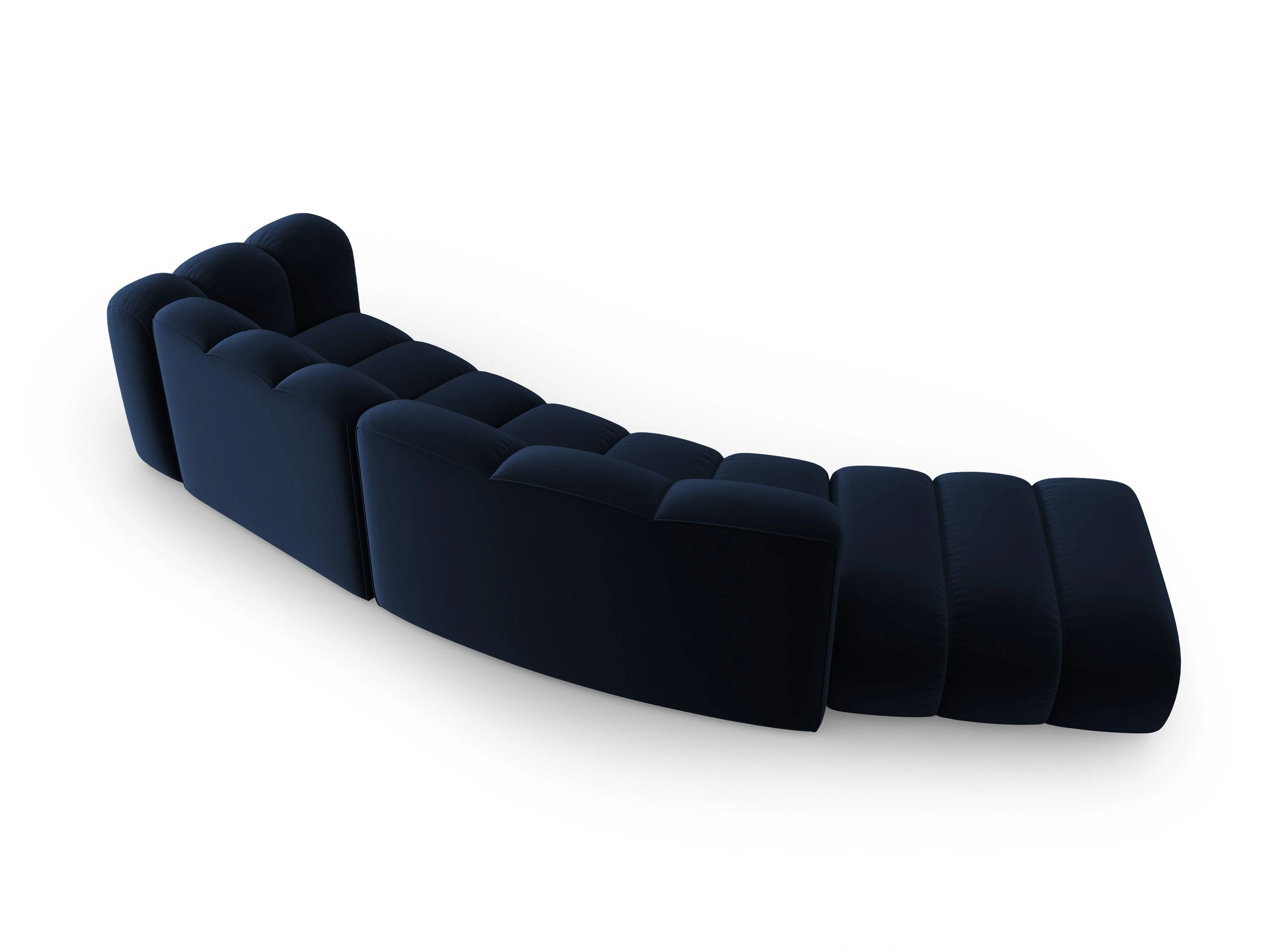 Sofa aksamitna 5-osobowa lewostronna LUPINE granatowy - Image 3
