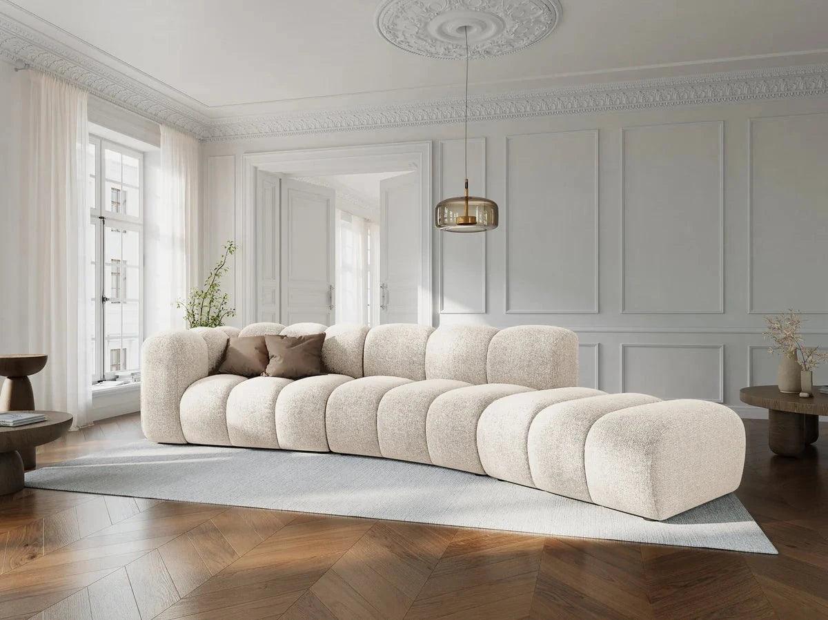 Sofa aksamitna 5-osobowa prawostronna LUPINE czarny - Image 5