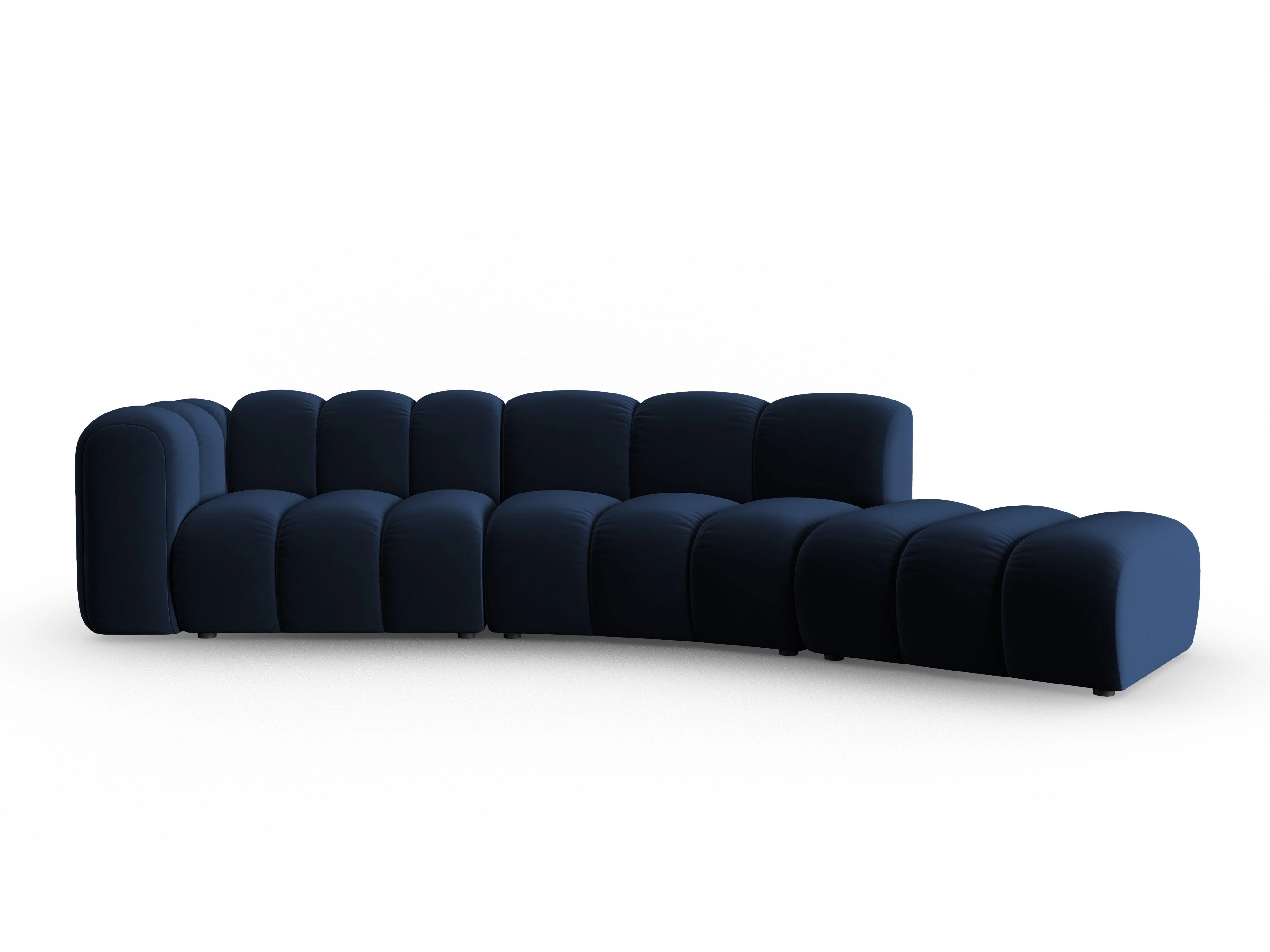 Sofa aksamitna 5-osobowa prawostronna LUPINE granatowy - Image 2