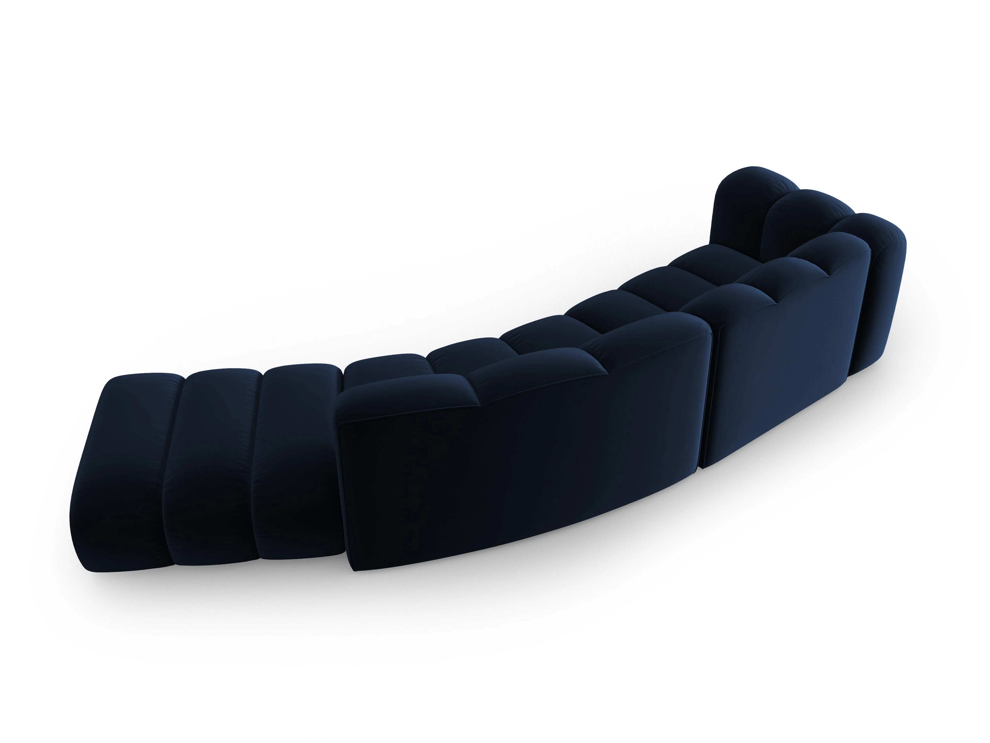Sofa aksamitna 5-osobowa prawostronna LUPINE granatowy - Image 3
