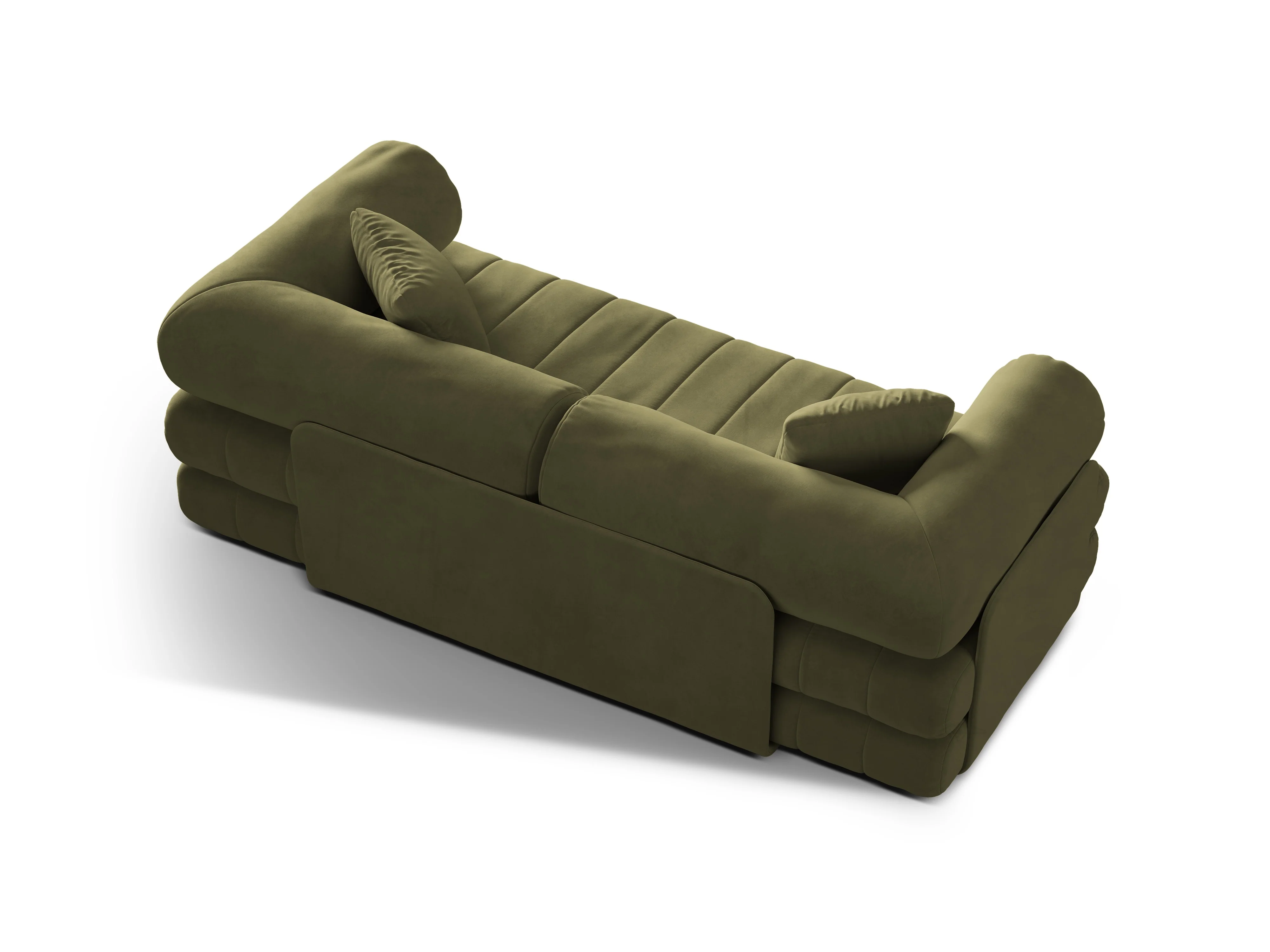 Sofa aksamitna 3-osobowa z funkcją spania KEMI zielony - Image 5