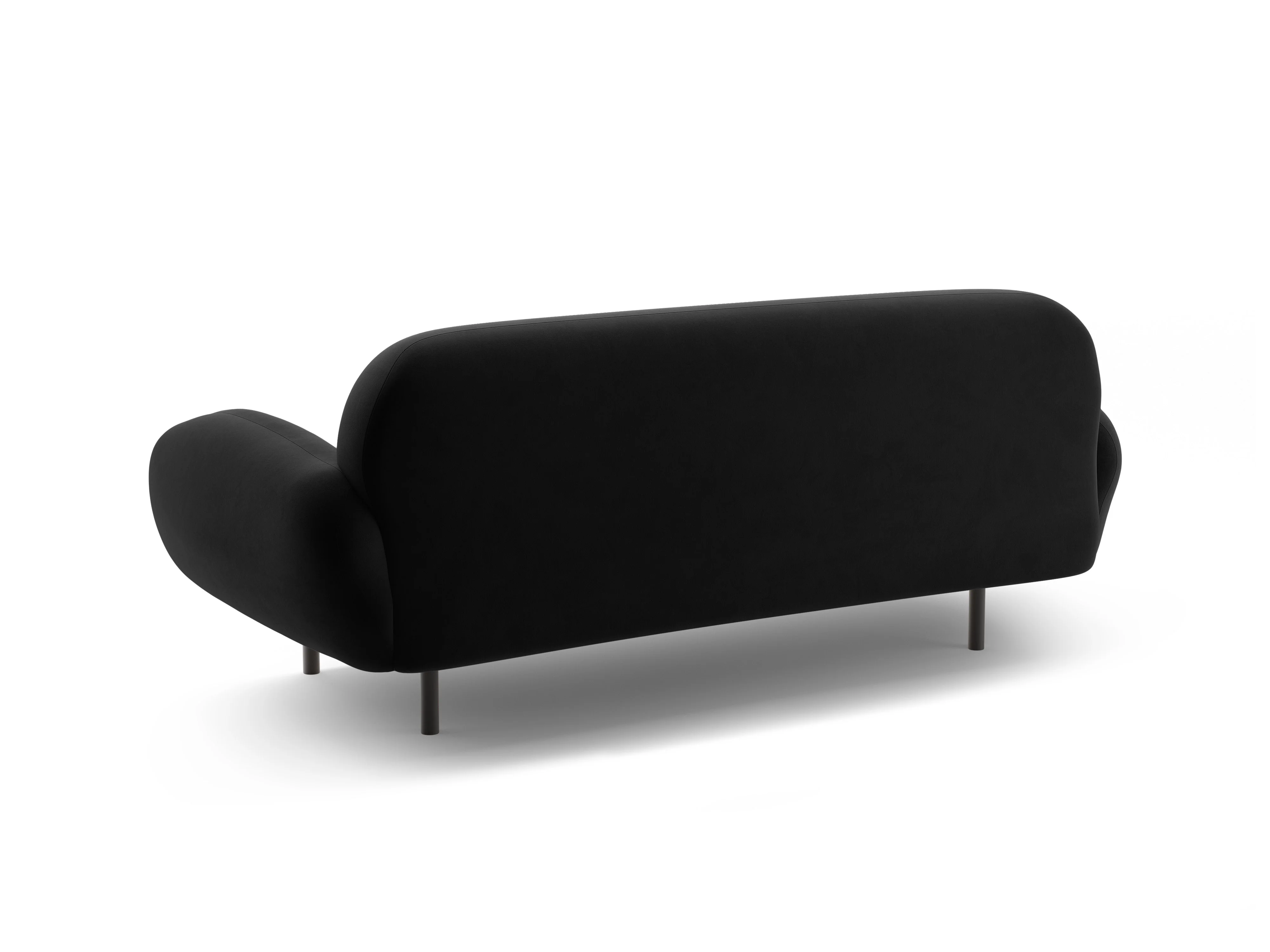 Sofa aksamitna 2,5-osobowa POPPY czarny - Image 4