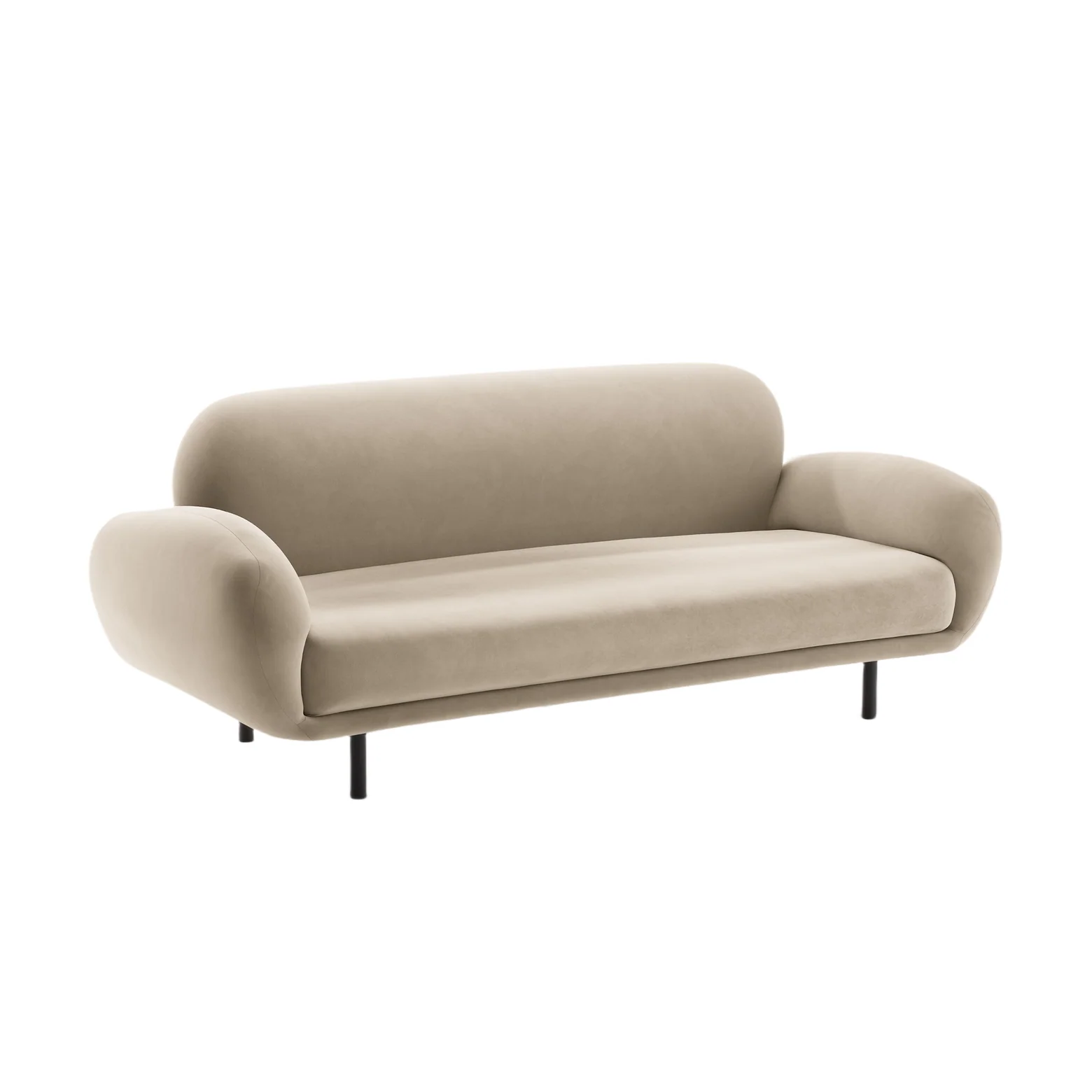 Sofa aksamitna 2,5-osobowa POPPY ecru