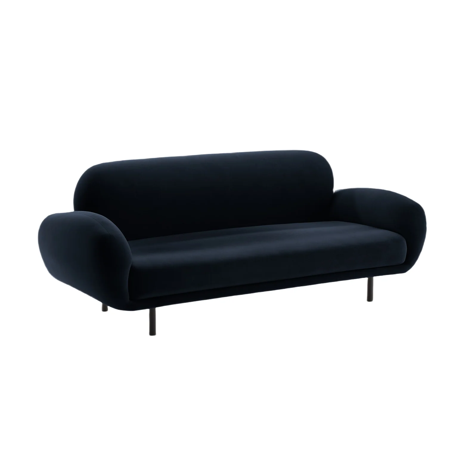 Sofa aksamitna 2,5-osobowa POPPY granat królewski