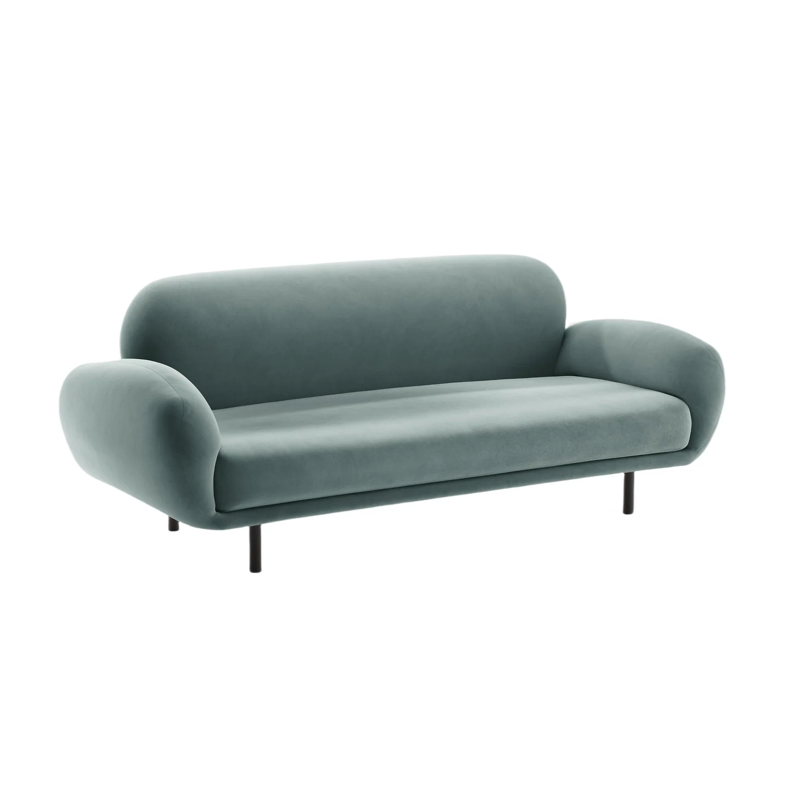 Sofa aksamitna 2,5-osobowa POPPY jasnoniebieski