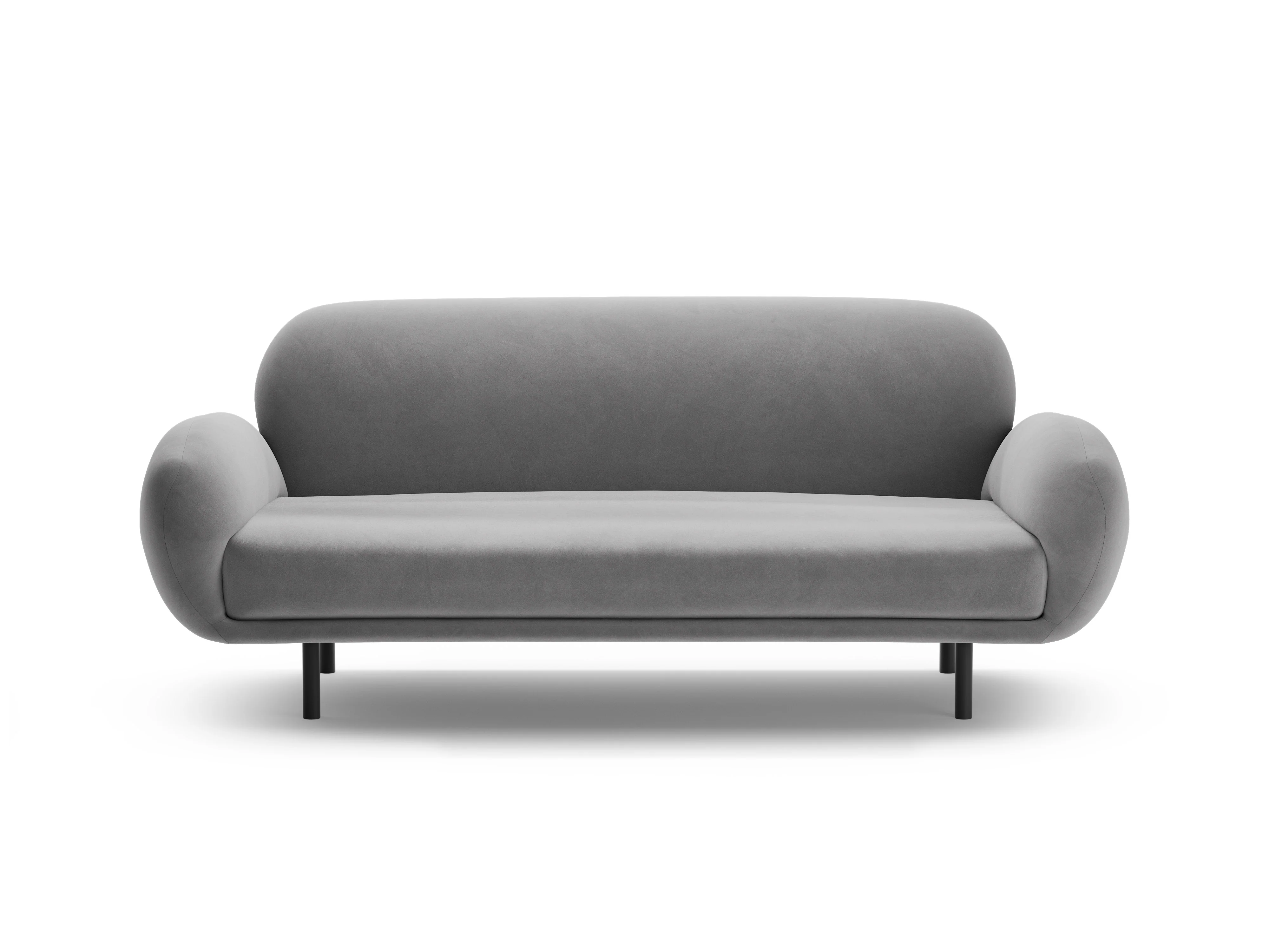 Sofa aksamitna 2,5-osobowa POPPY jasnoszary - Image 3