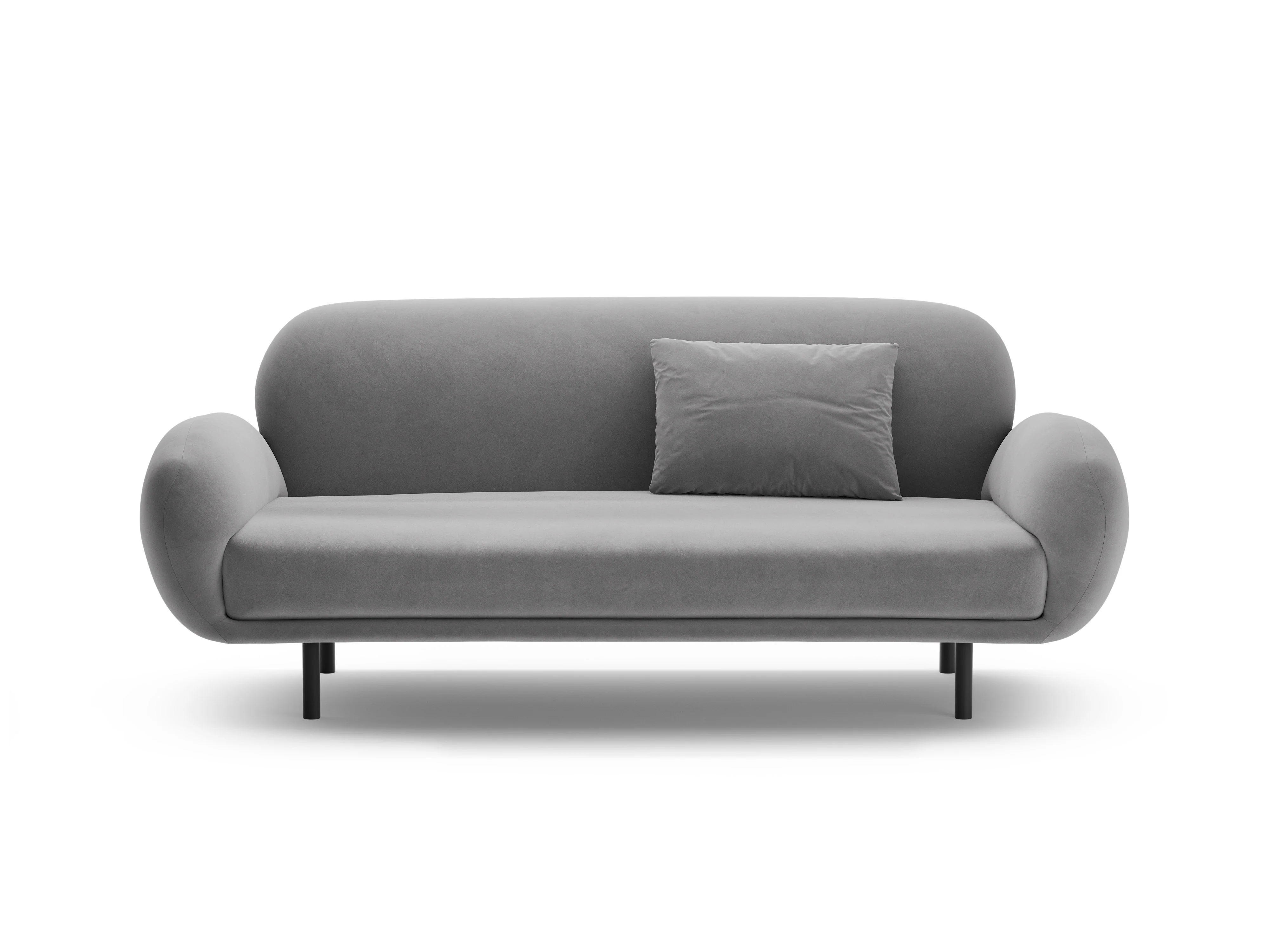 Sofa aksamitna 2,5-osobowa POPPY jasnoszary - Image 5