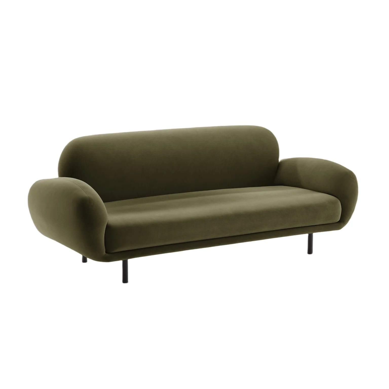 Sofa aksamitna 2,5-osobowa POPPY zielony