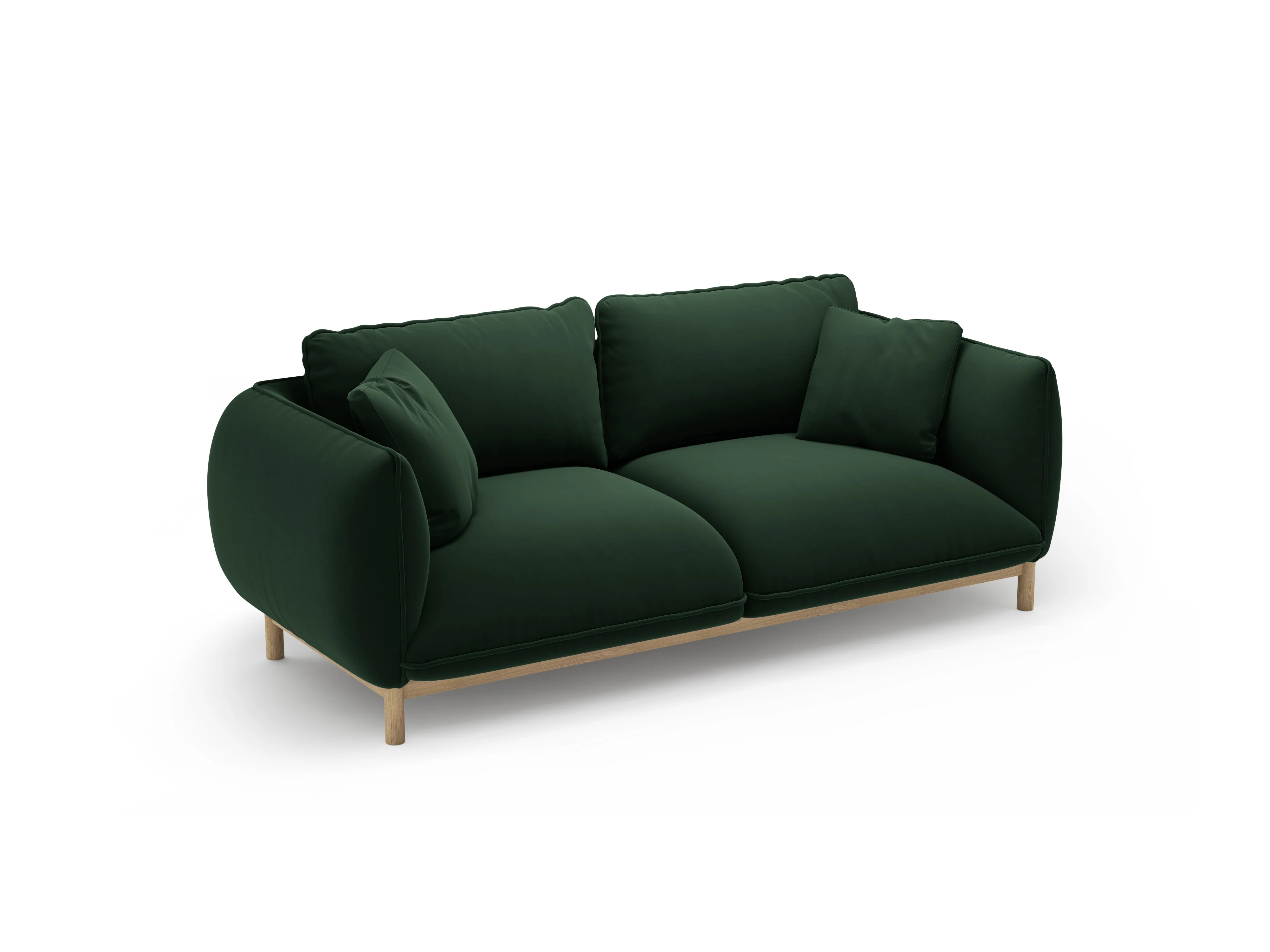 Sofa aksamitna 2-osobowa ADA butelkowa zieleń - Image 3