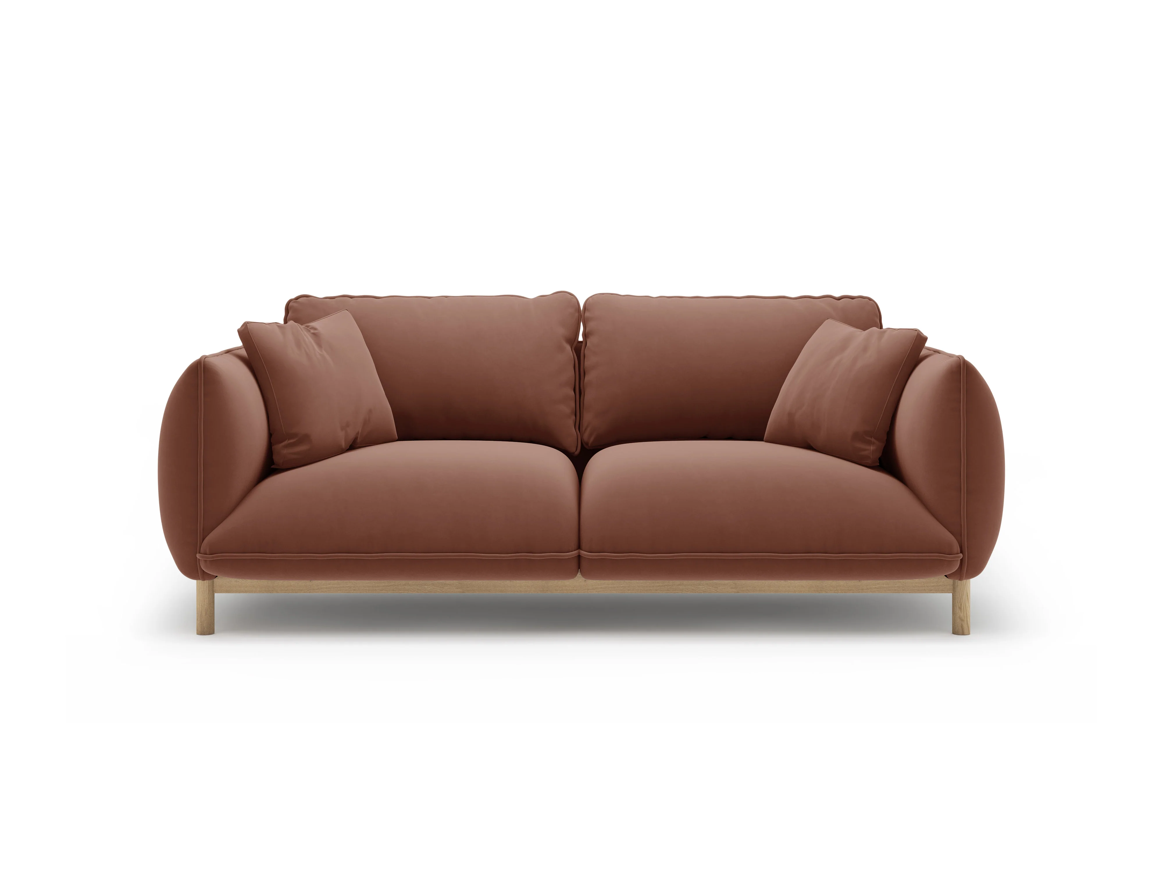 Sofa aksamitna 2-osobowa ADA cuoio - Image 3