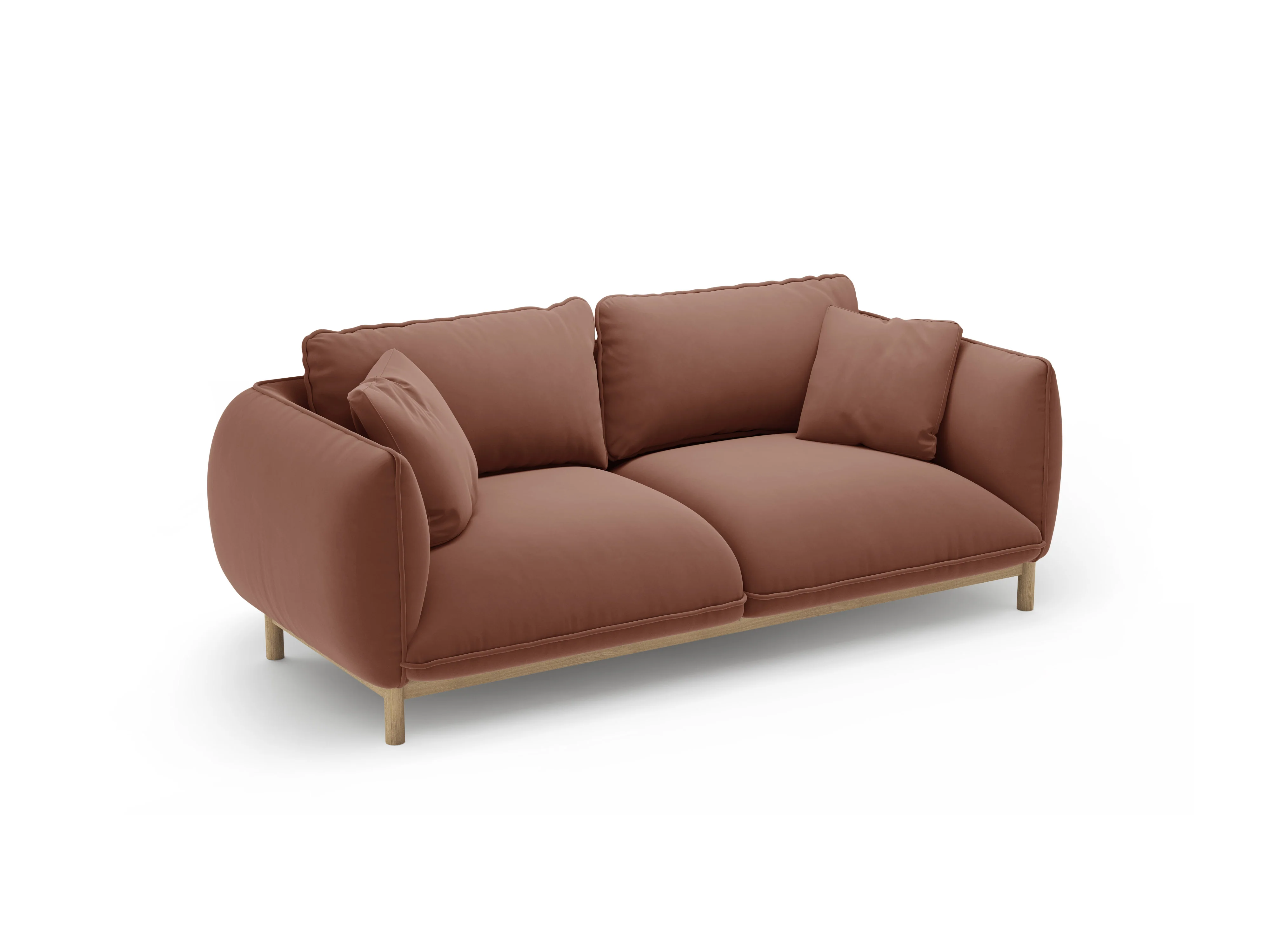 Sofa aksamitna 2-osobowa ADA cuoio - Image 5