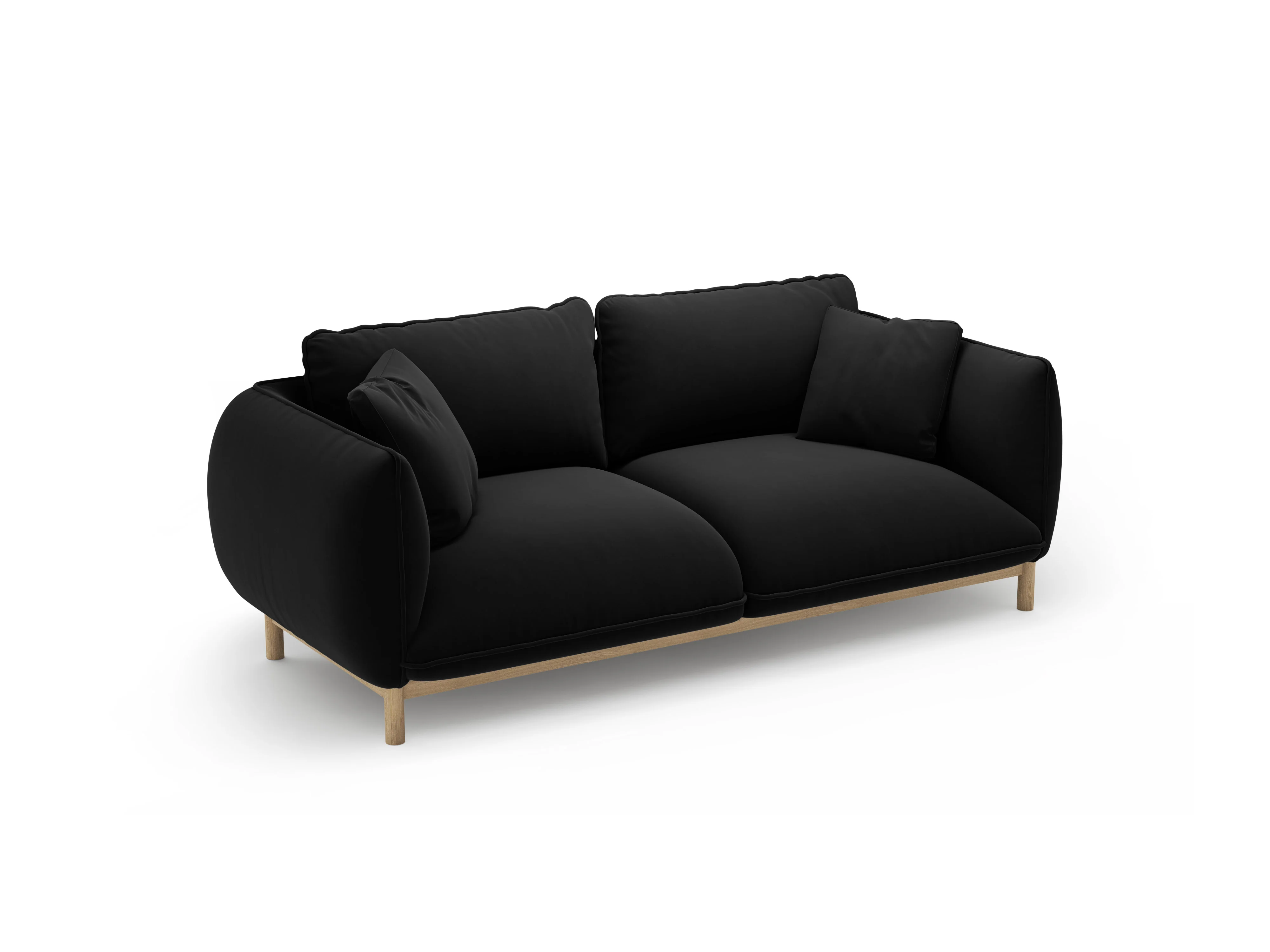 Sofa aksamitna 2-osobowa ADA czarny - Image 3