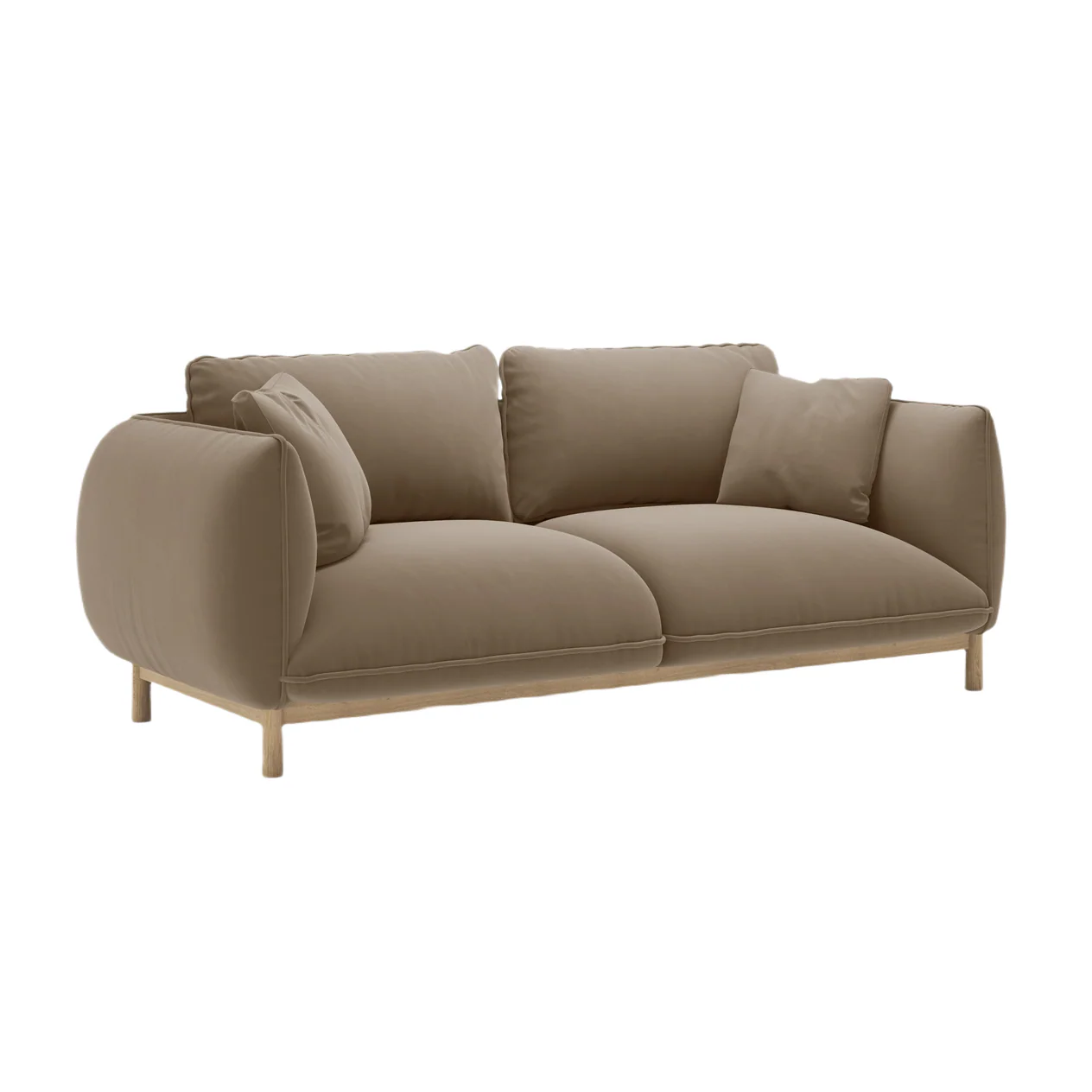 Sofa aksamitna 2-osobowa ADA jasnobrązowy