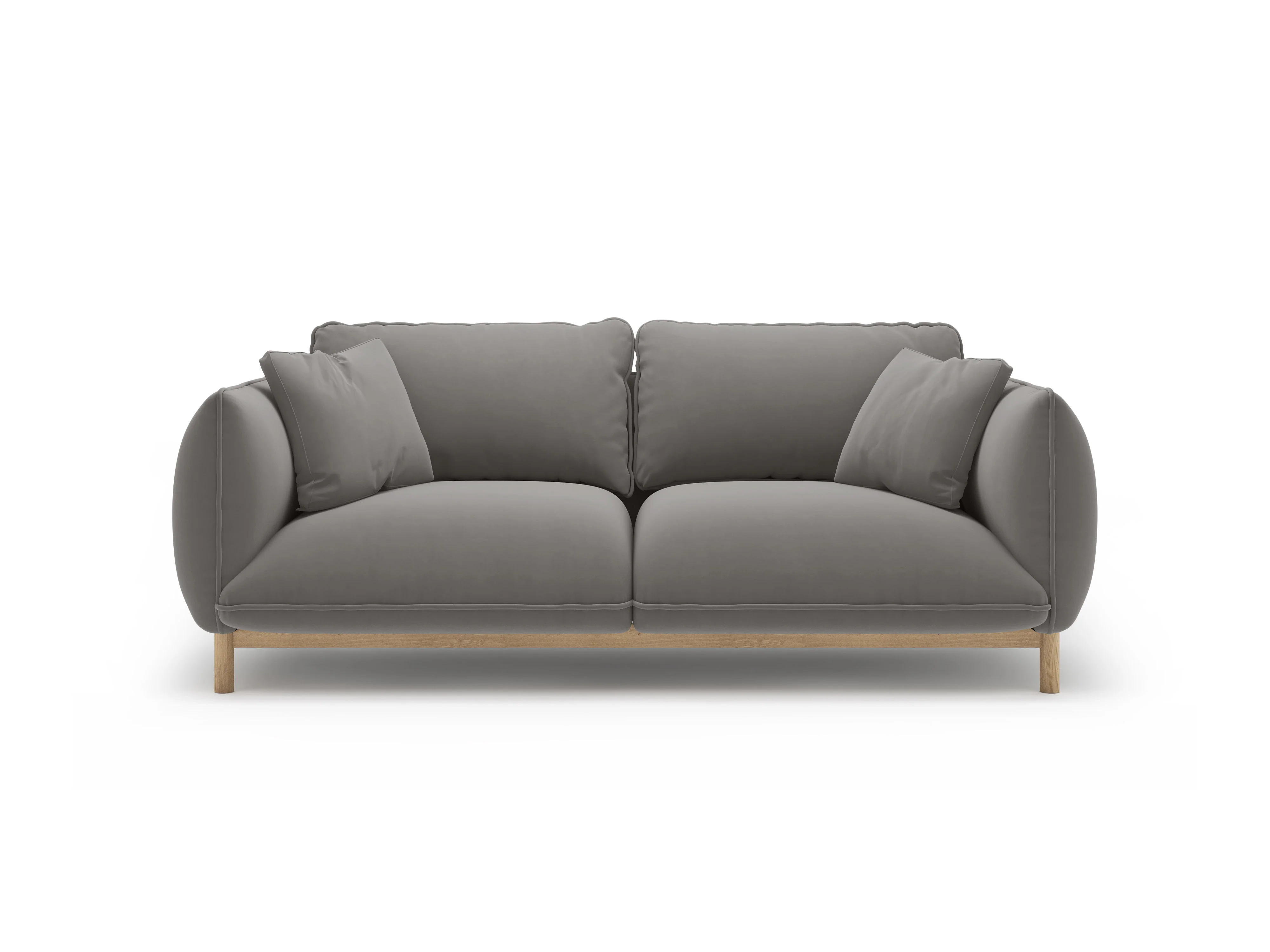 Sofa aksamitna 2-osobowa ADA szary - Image 3