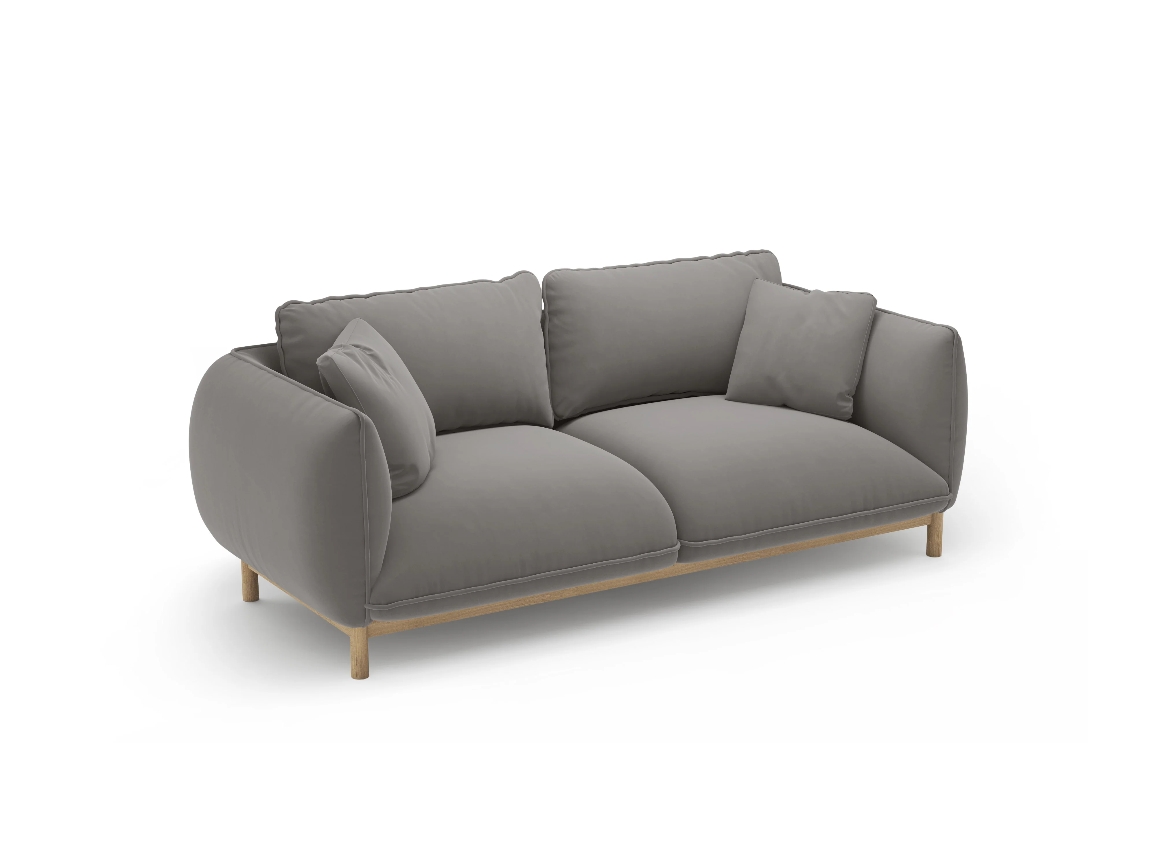 Sofa aksamitna 2-osobowa ADA szary - Image 5