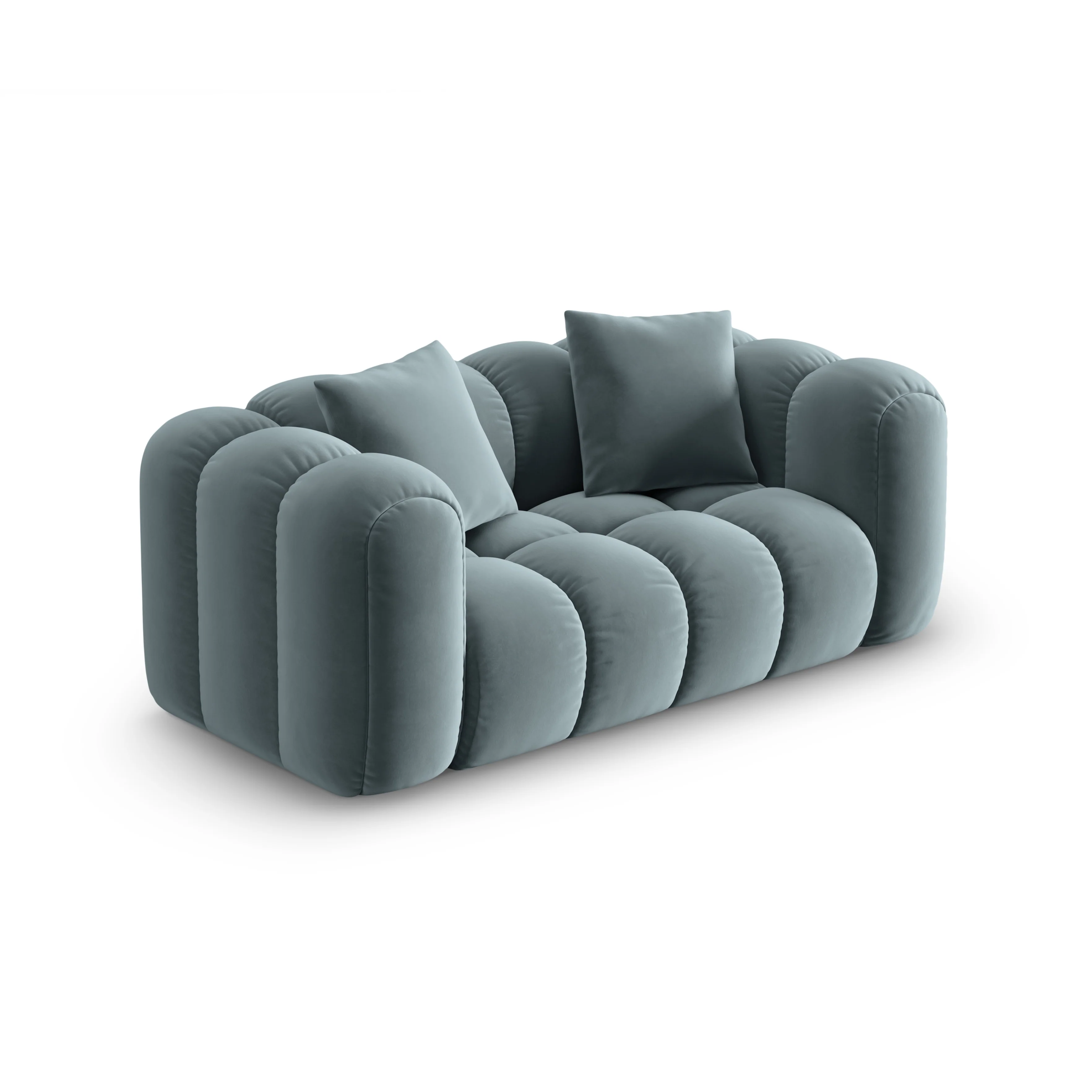 Sofa aksamitna 2-osobowa ASTRO jasnoniebieski