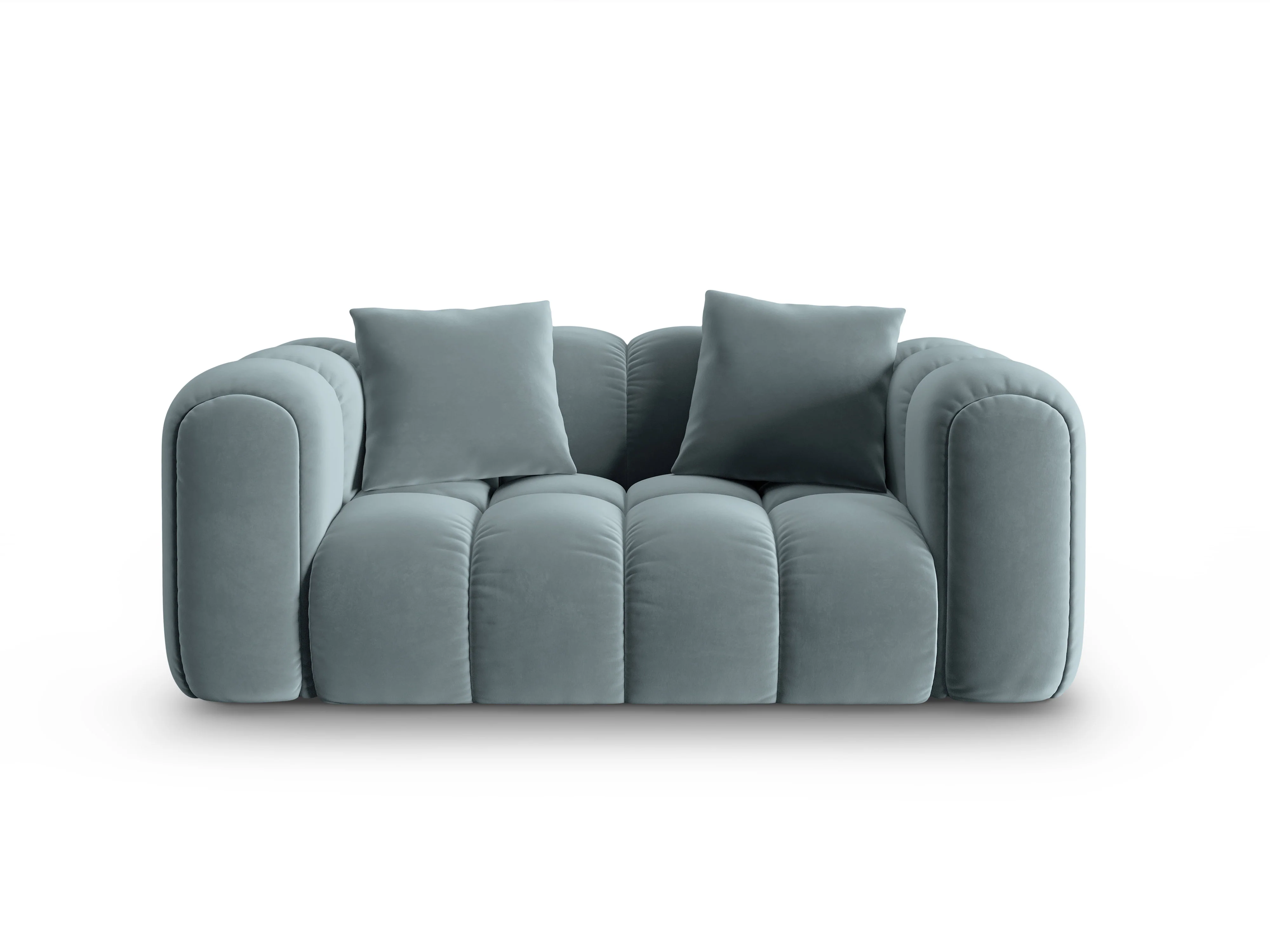 Sofa aksamitna 2-osobowa ASTRO jasnoniebieski - Image 2