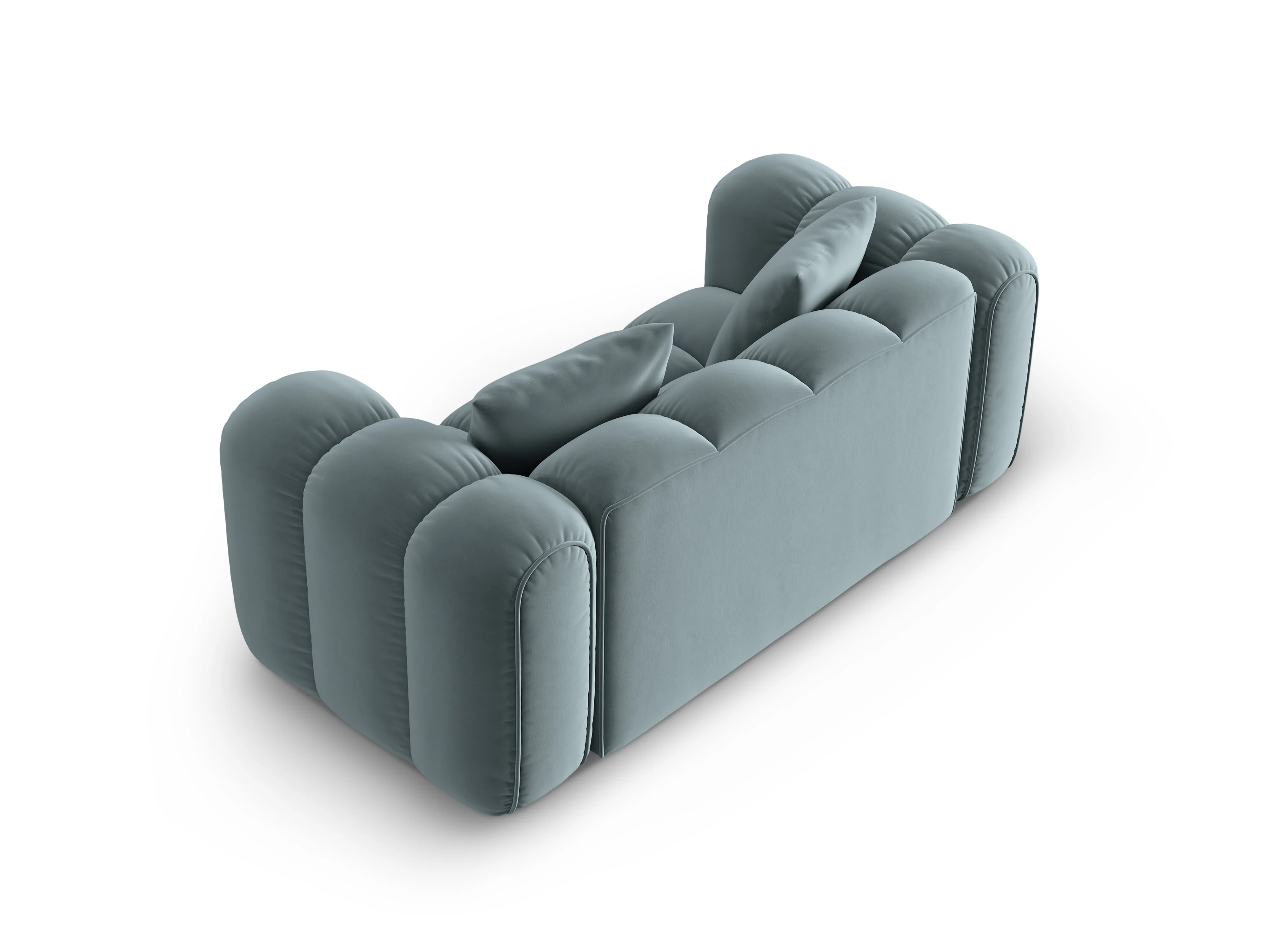 Sofa aksamitna 2-osobowa ASTRO jasnoniebieski - Image 4