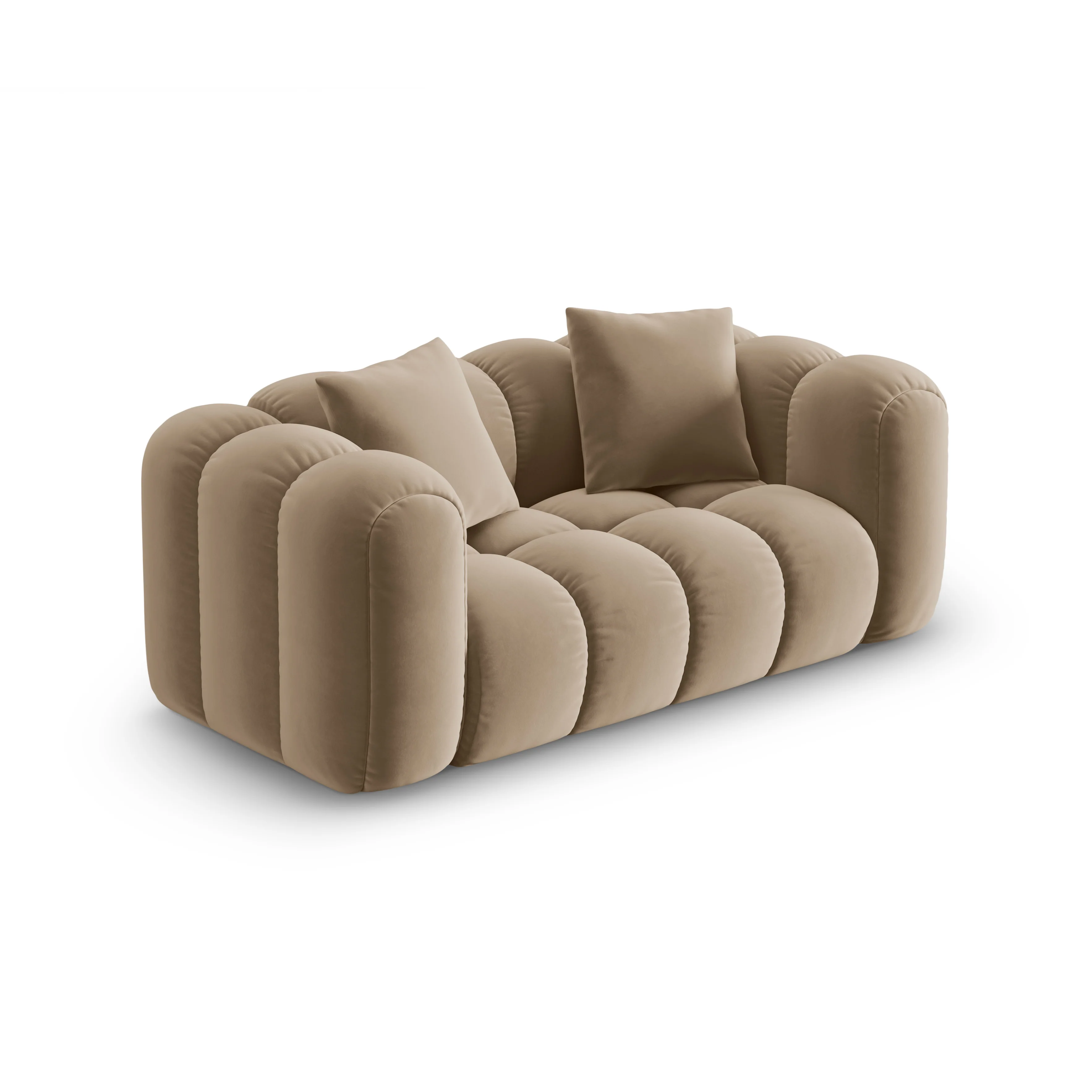 Sofa aksamitna 2-osobowa ASTRO piaskowy