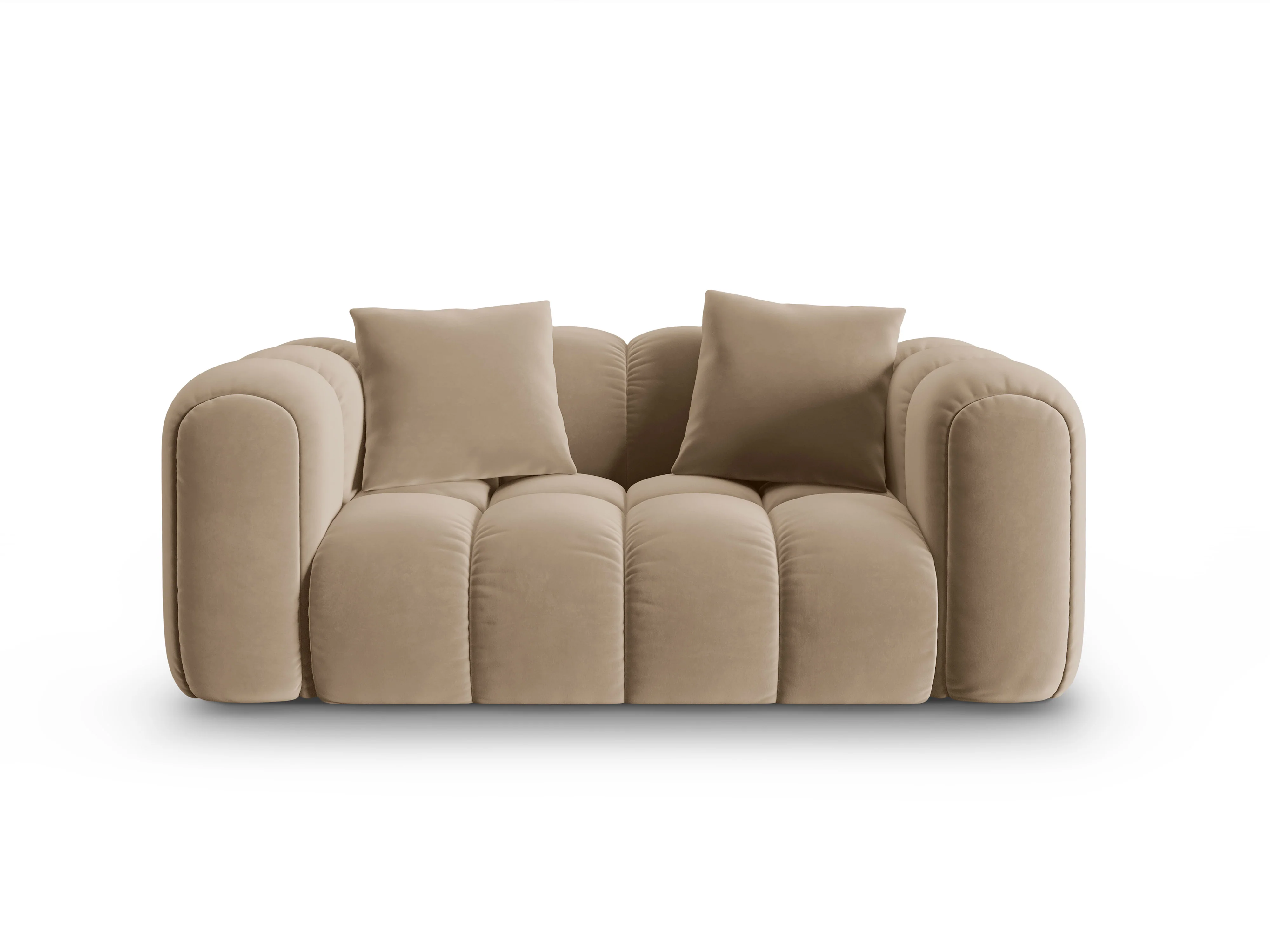 Sofa aksamitna 2-osobowa ASTRO piaskowy - Image 2