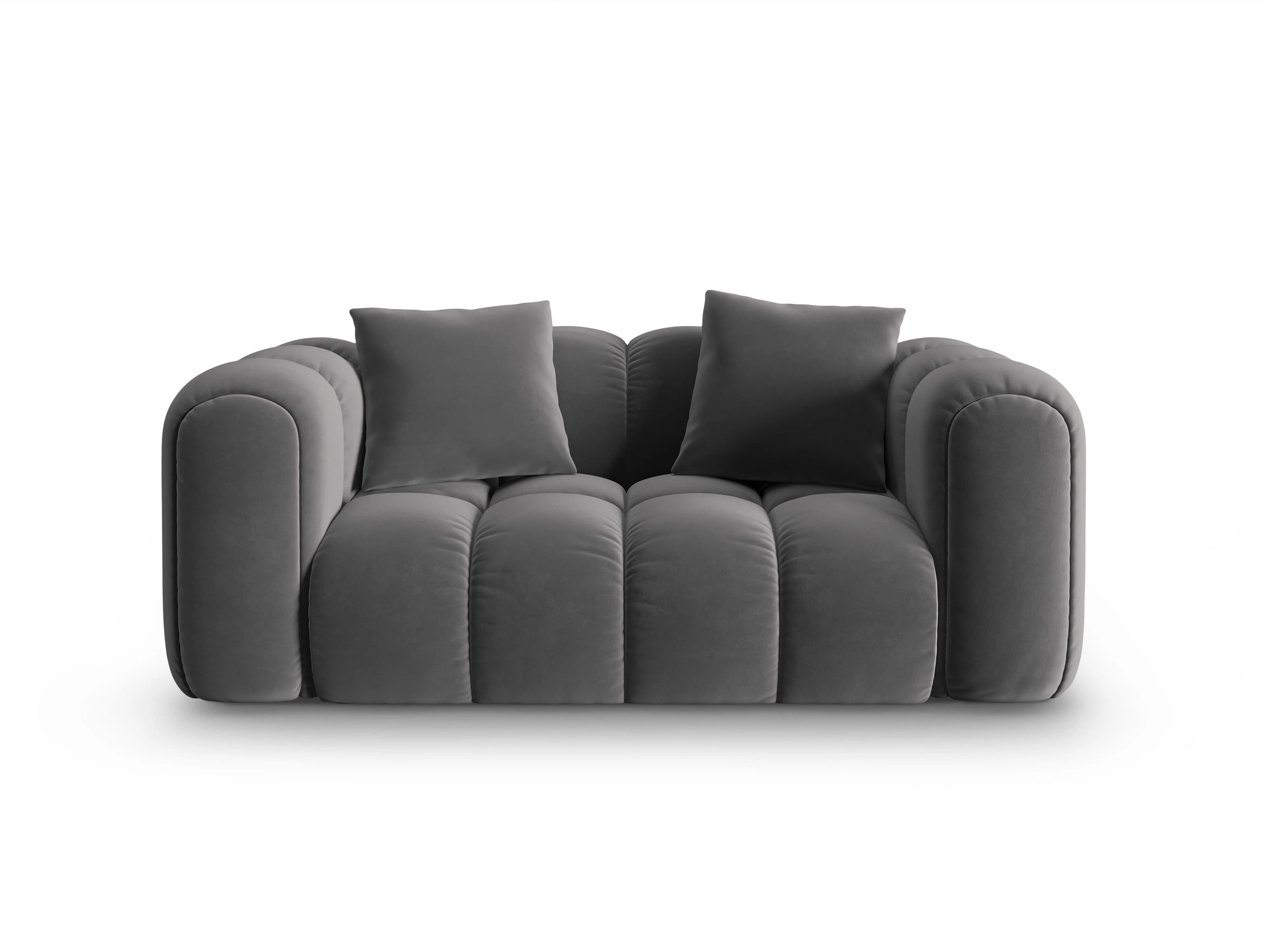 Sofa aksamitna 2-osobowa ASTRO szary - Image 2