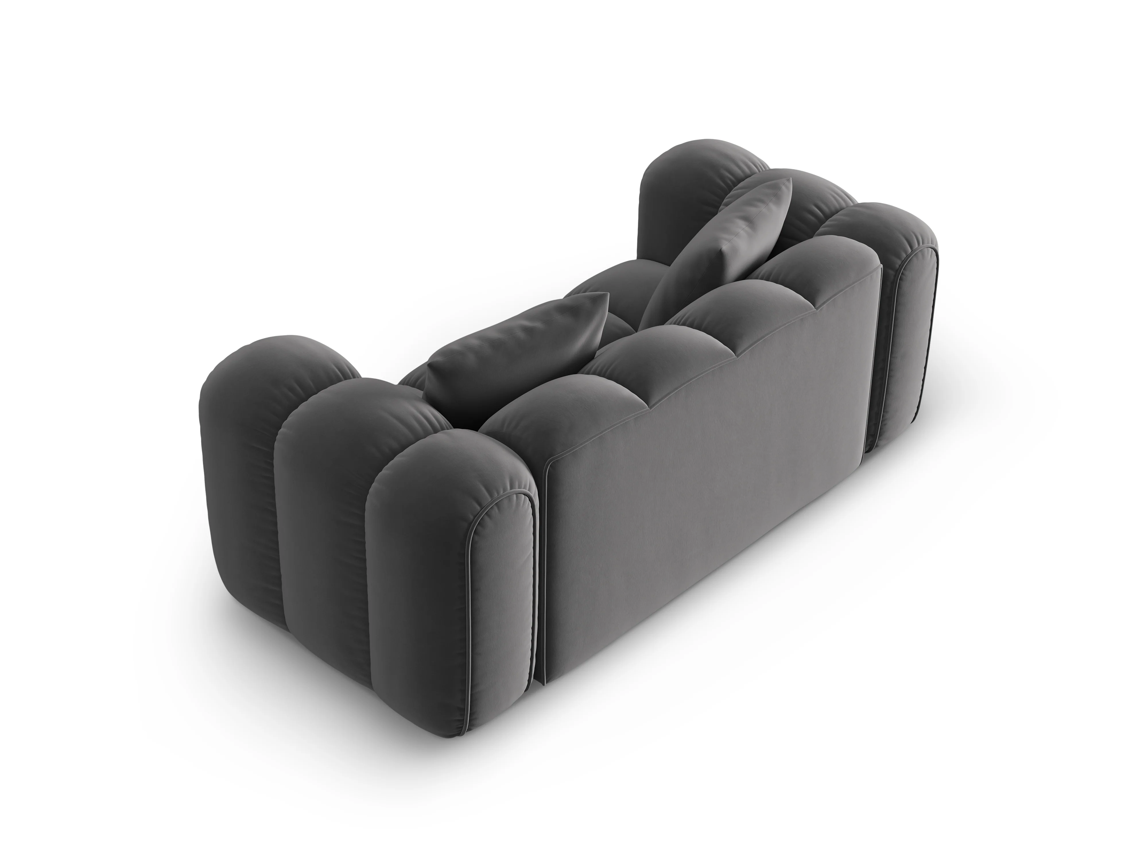 Sofa aksamitna 2-osobowa ASTRO szary - Image 4