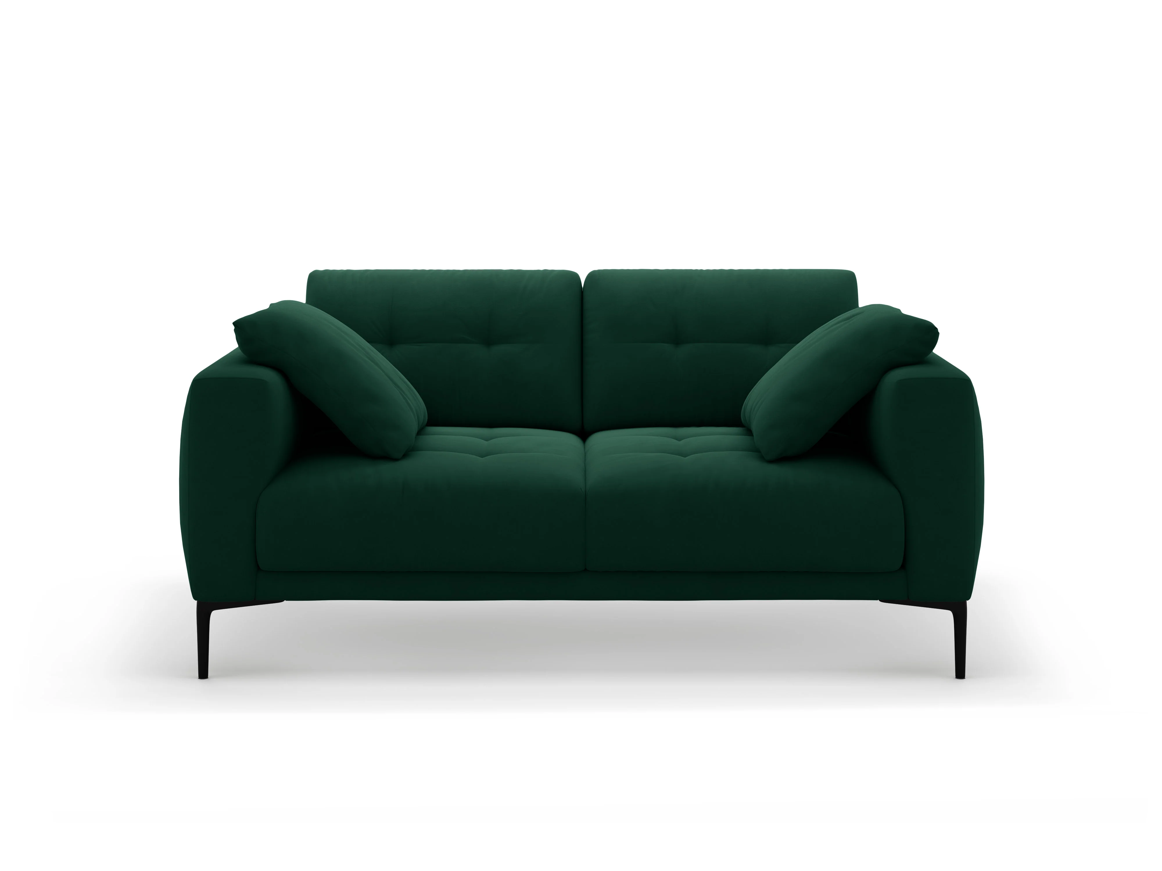 Sofa aksamitna 2-osobowa BEMY butelkowa zieleń - Image 4
