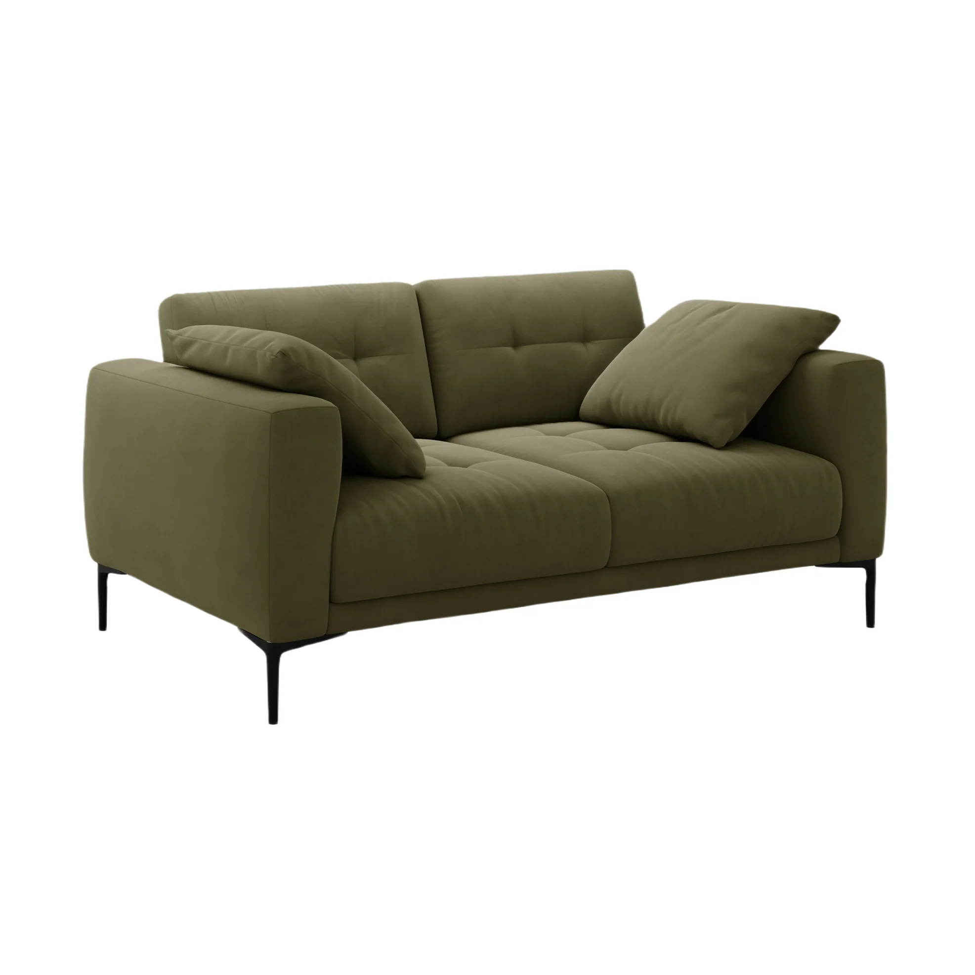 Sofa aksamitna 2-osobowa BEMY zielony