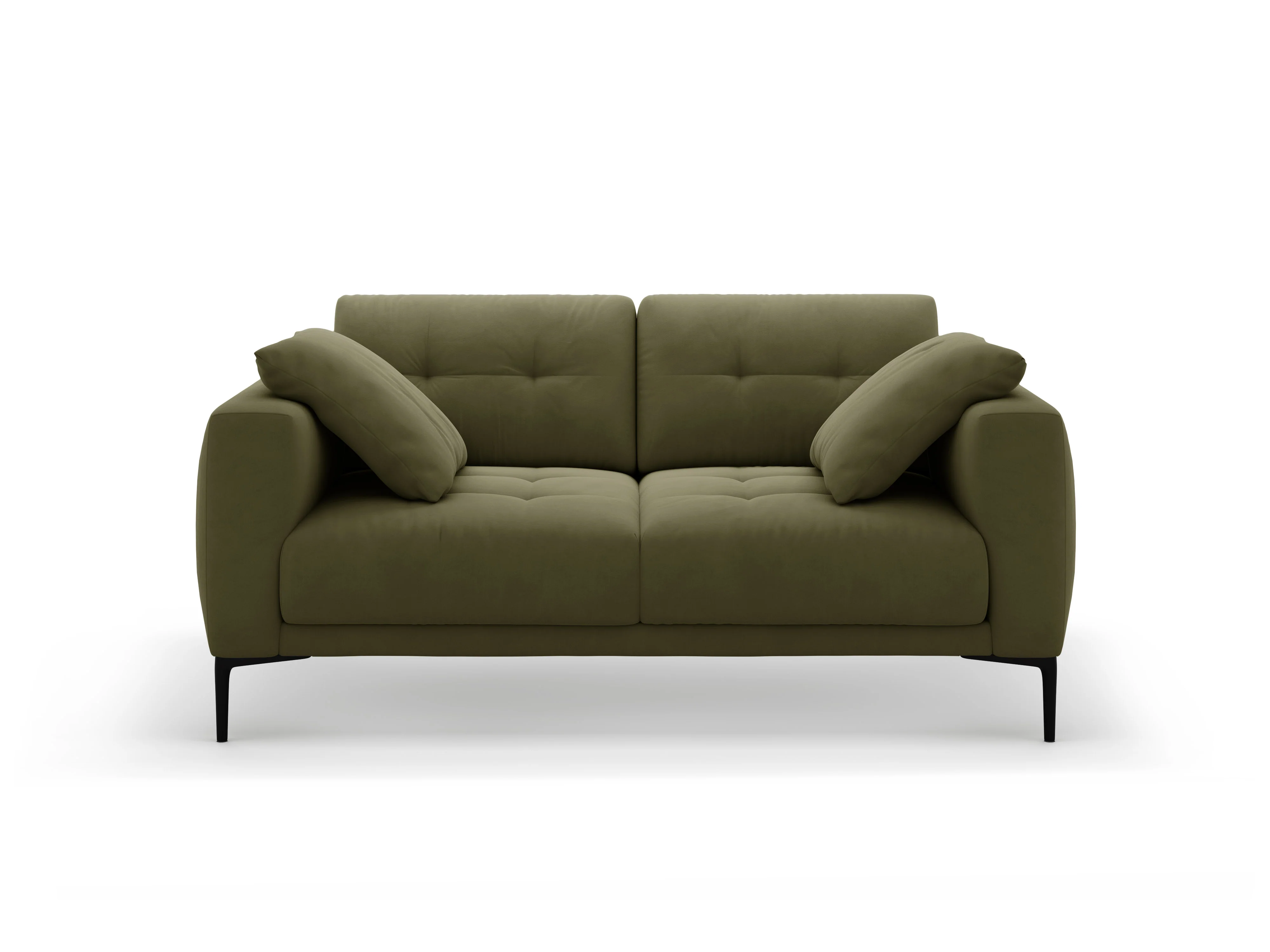 Sofa aksamitna 2-osobowa BEMY zielony - Image 4