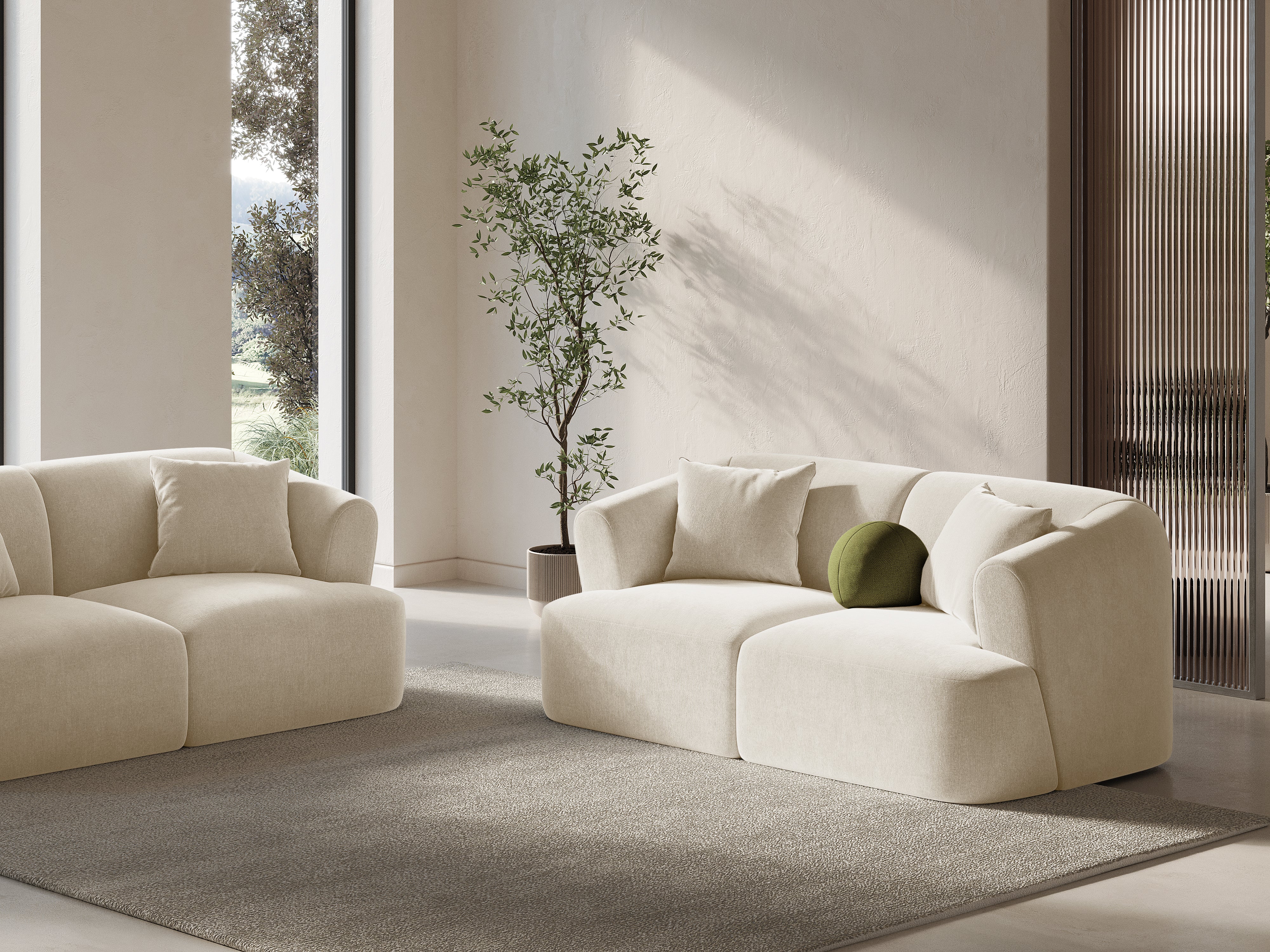Sofa aksamitna 3-osobowa CAMPI petrol - Image 2