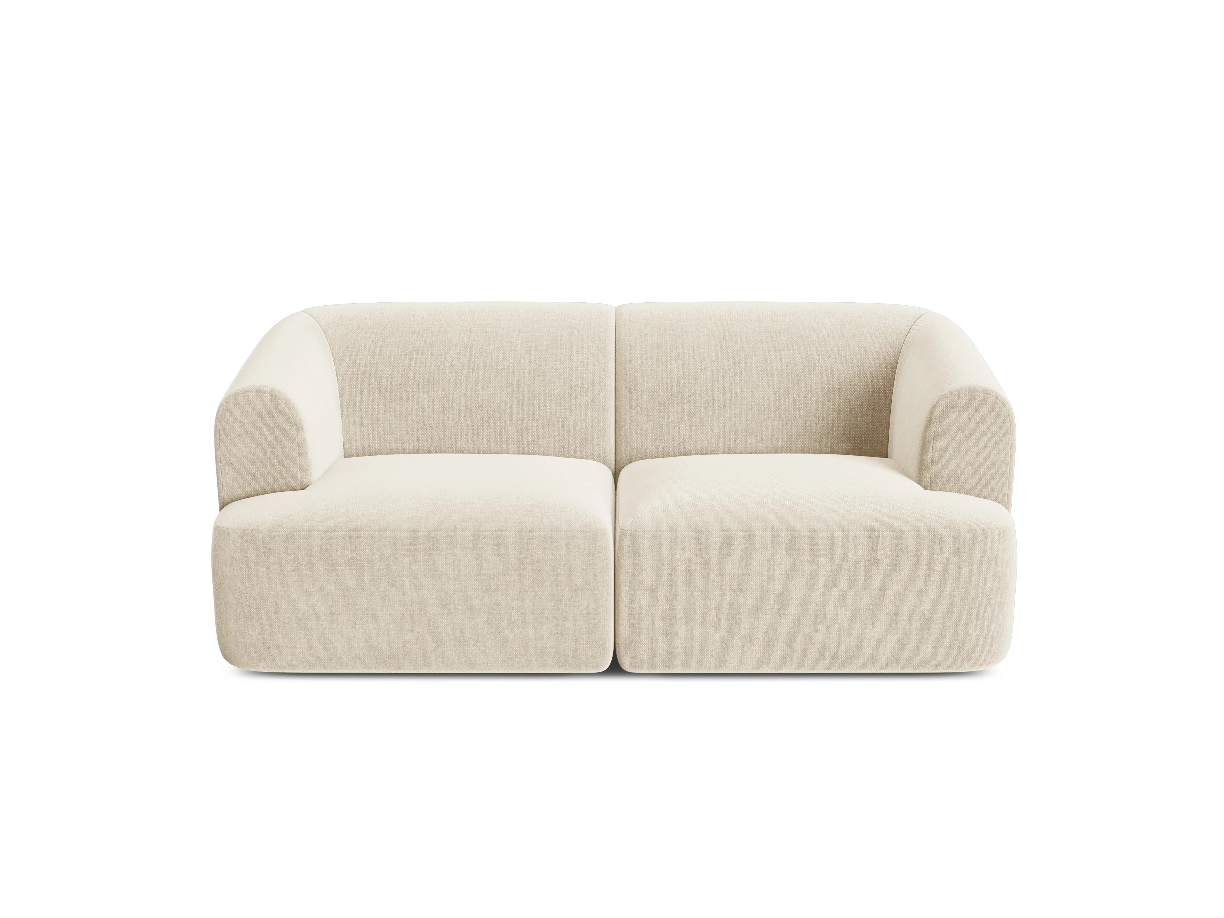 Sofa aksamitna 2-osobowa CAMPI jasnobeżowy - Image 3