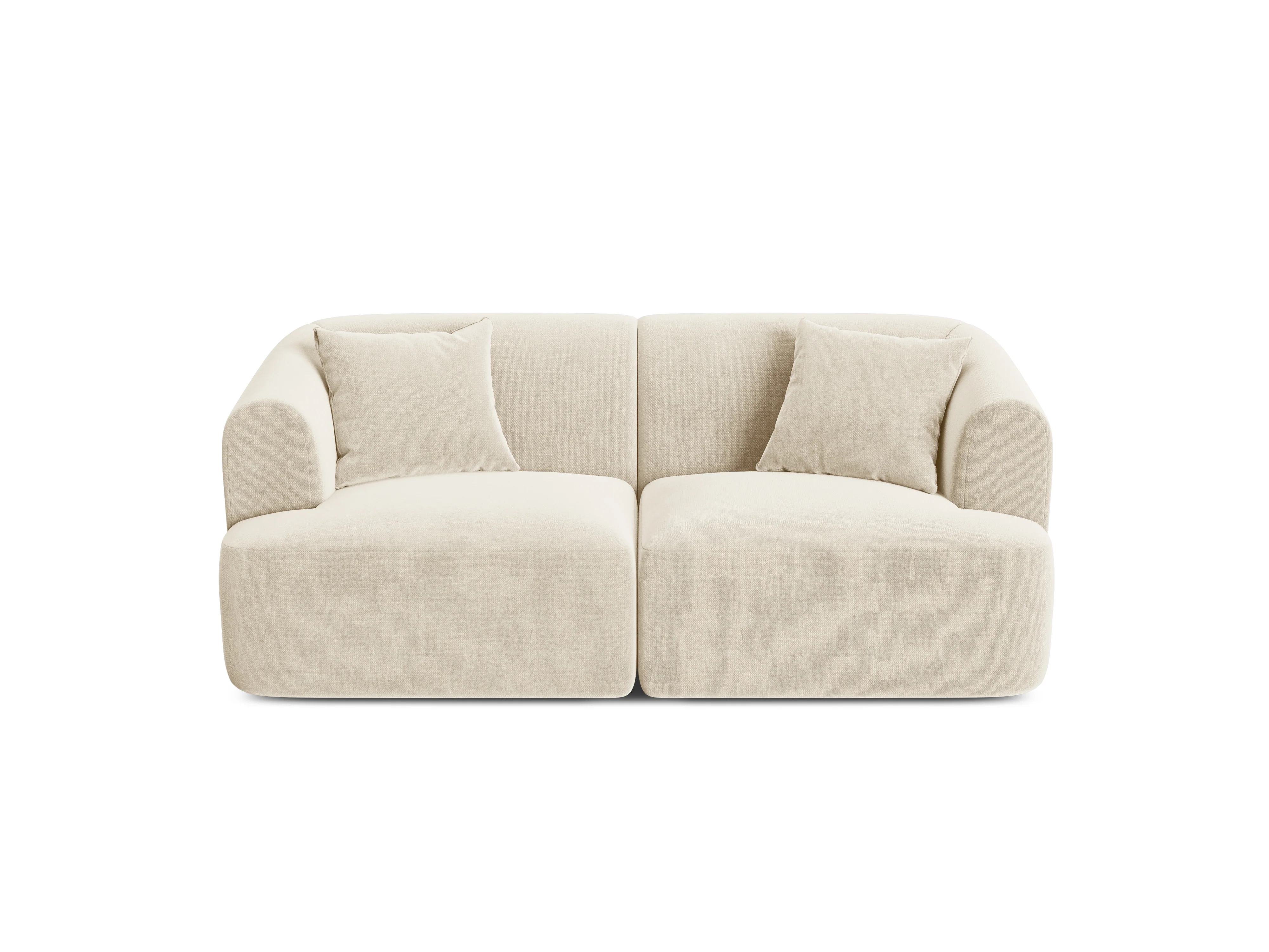 Sofa aksamitna 2-osobowa CAMPI jasnobeżowy - Image 5