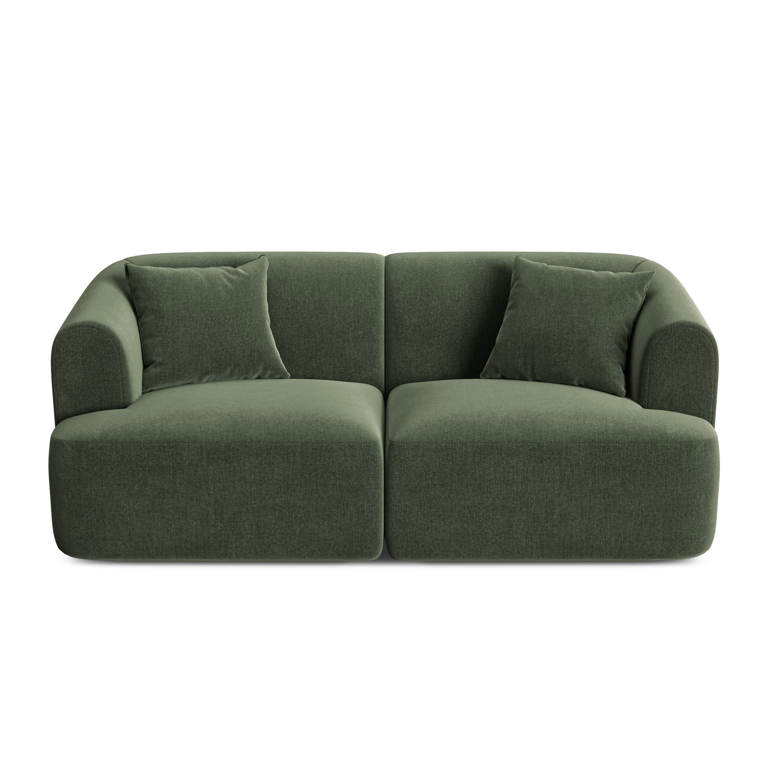 Sofa aksamitna 2-osobowa CAMPI zielony - Image 3