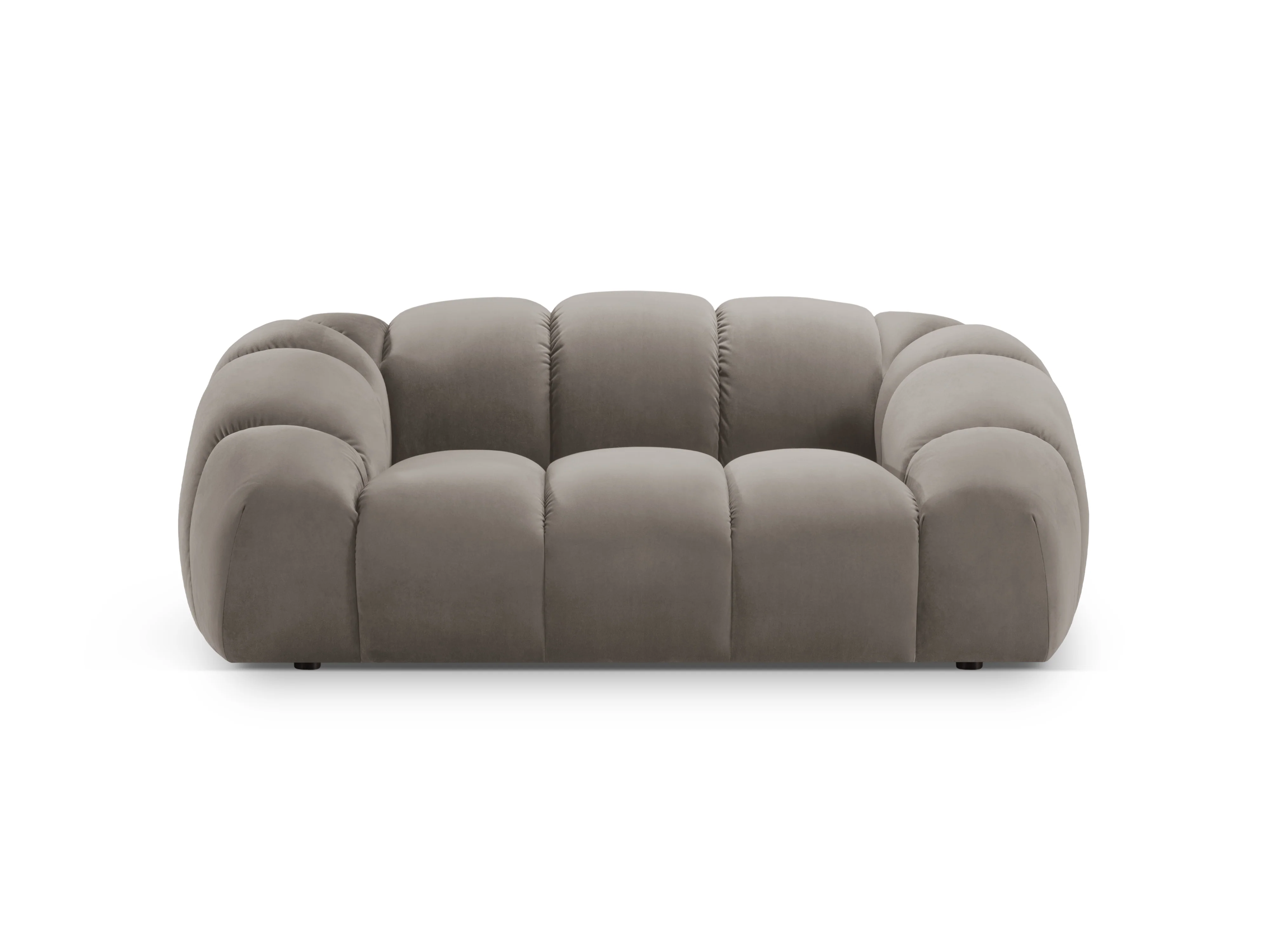 Sofa aksamitna 2-osobowa DIANA szarobrązowy - Image 3