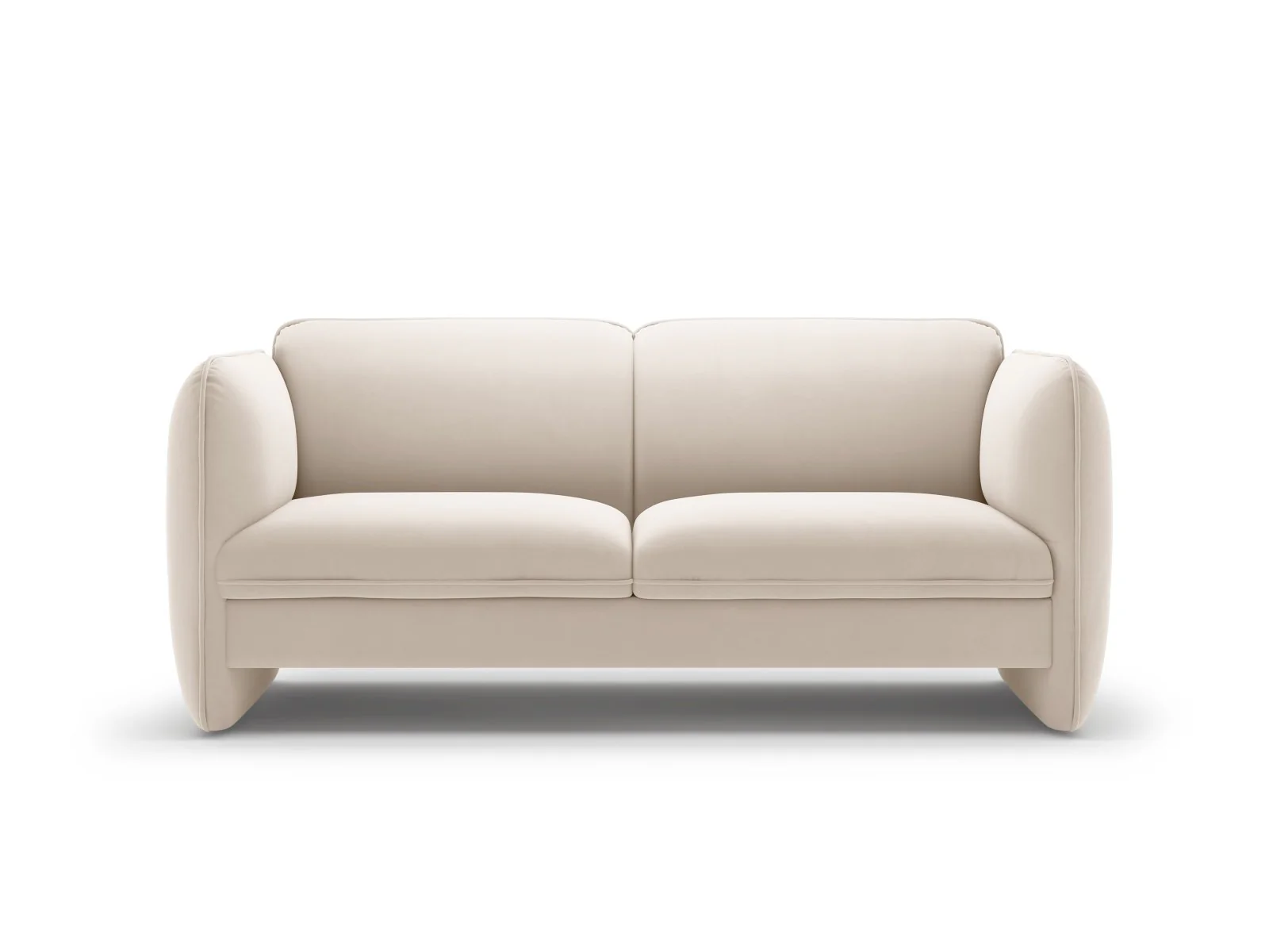 Sofa aksamitna 2-osobowa GEORGIA kość słoniowa - Image 3